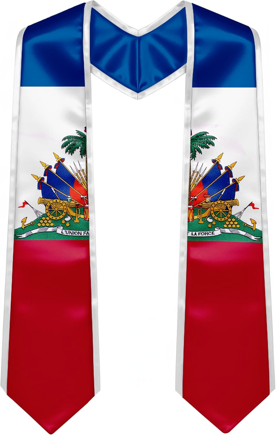 YOXEULL National Flag Embroidered Graduation Stole with Trim, Graduation Sash Graduates Gift, 72"