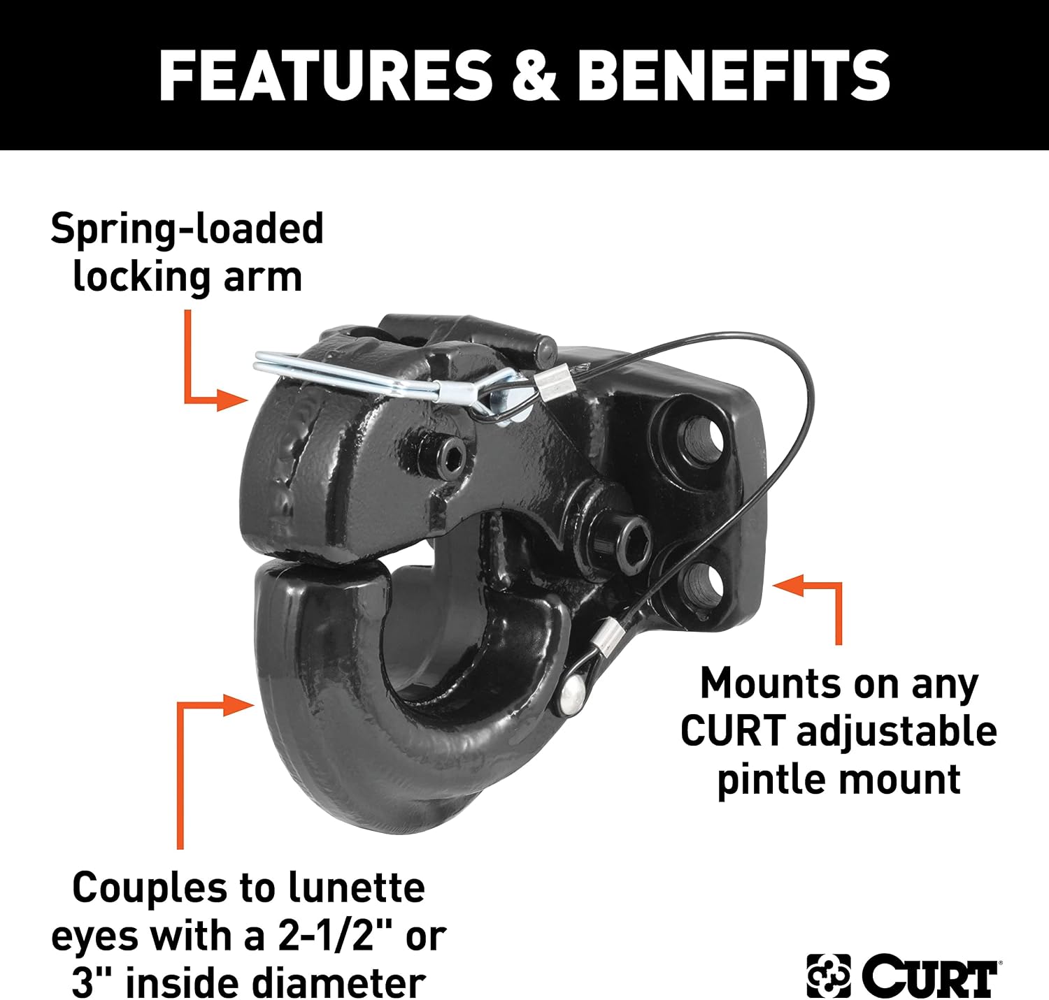 Curt Manufacturing 48215 15 Ton Gtw - Regular Pintle Forged