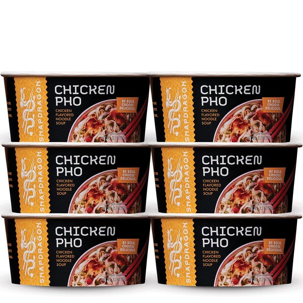 Snapdragon Laksa Curry Instant Noodle Bowls | Coconut Curry Flavor with Rice Noodles | Gluten-Free | No MSG Added | 2.1 oz (6 Pack)