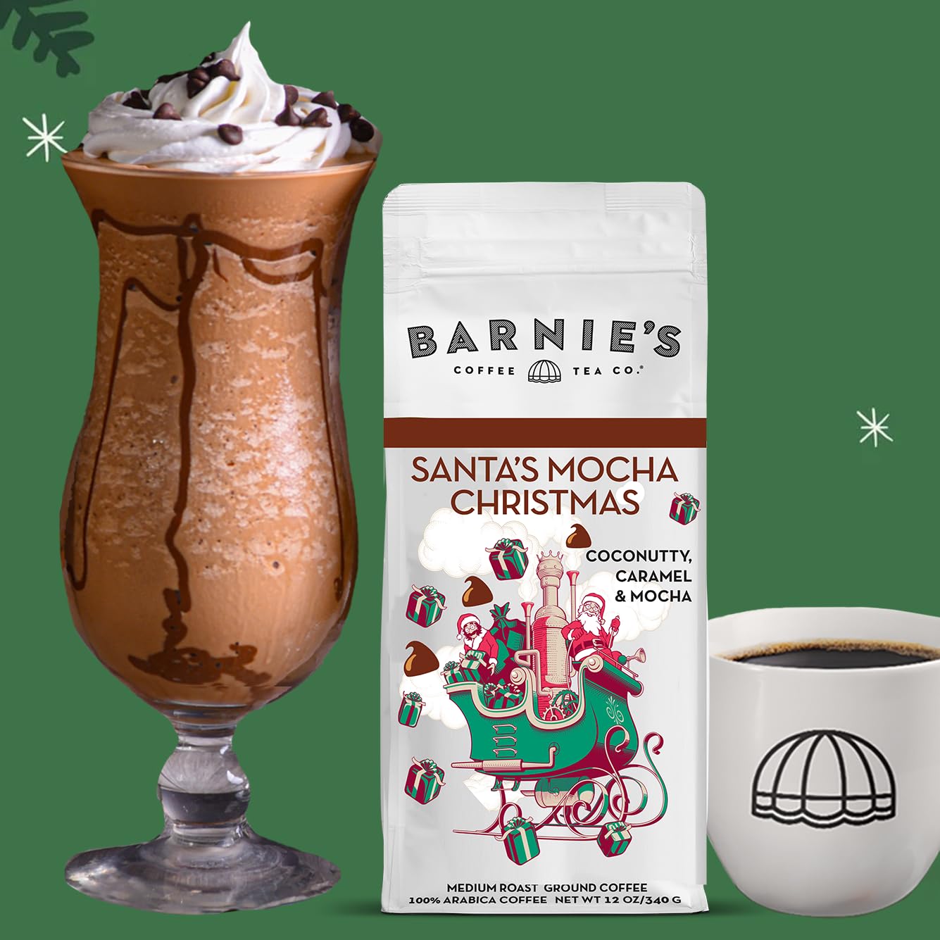 Barnie's Coffee English Salted Toffee Ground Coffee with Caramel, Molasses and Salted Creamy Butter Flavors, Medium Roasted Arabica Coffee Beans