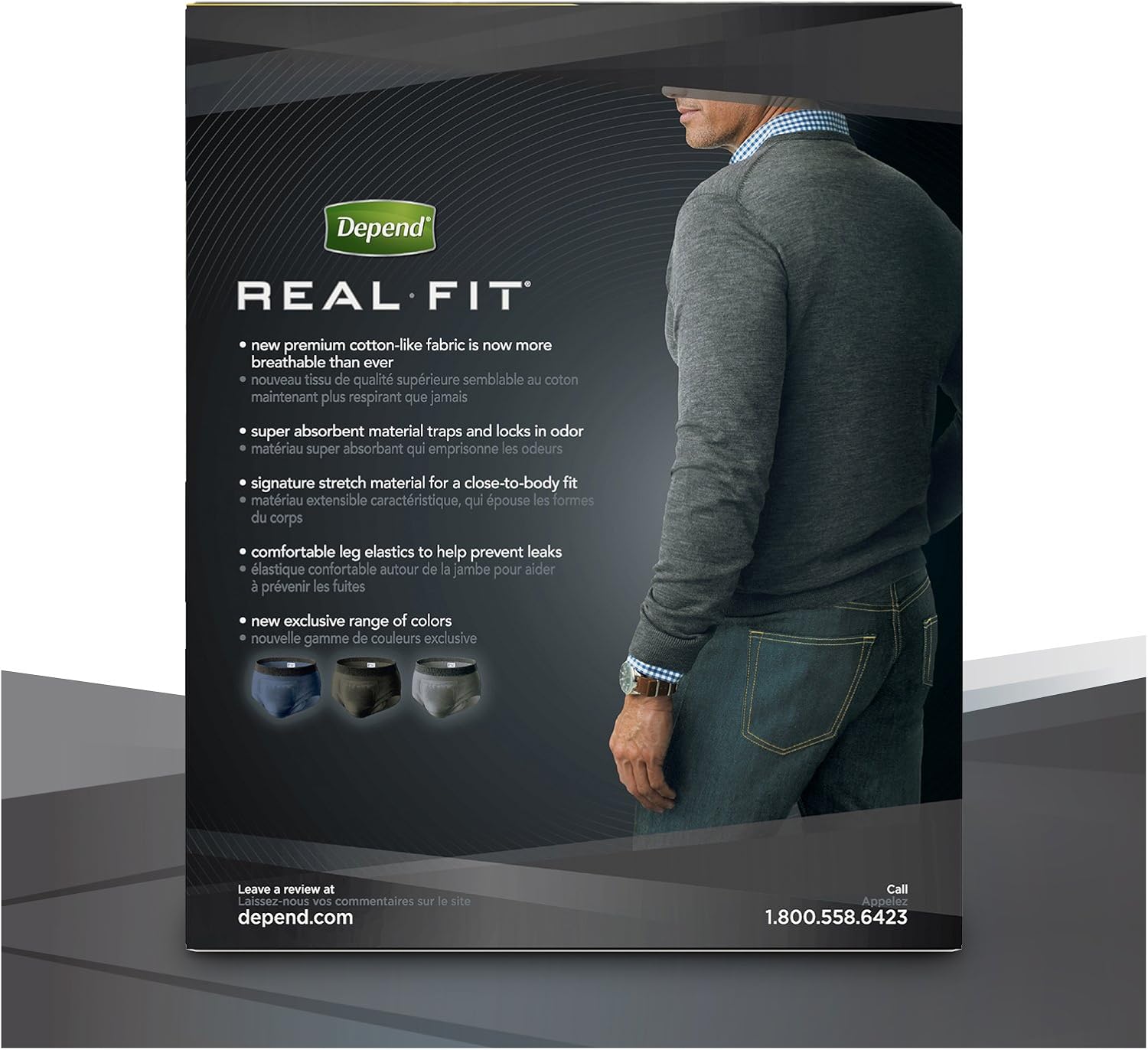 Depend Real Fit Adult Diapers, Incontinence Underwear for Men, Disposable, Maximum Absorbency, Small/Medium, Grey, 56 Count (2 Packs of 28), Packaging May Vary