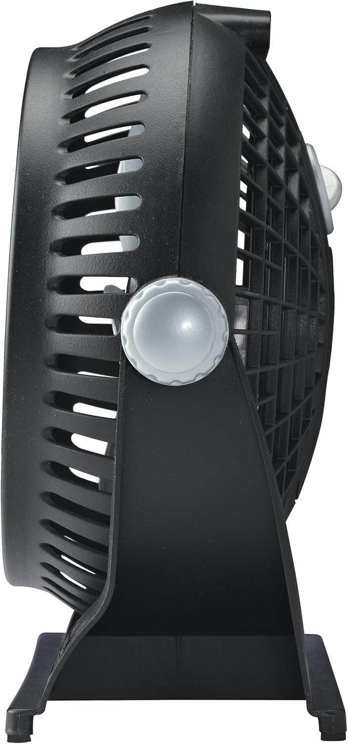 Lasko 505 Small Desk Fan with10-Inch Pivoting Head, Portable Electric Plug-In Table Fan Creates a Quiet Personal Cooling Breeze, Ideal for Travel, Bedroom, Dorm, and Office – Bronze