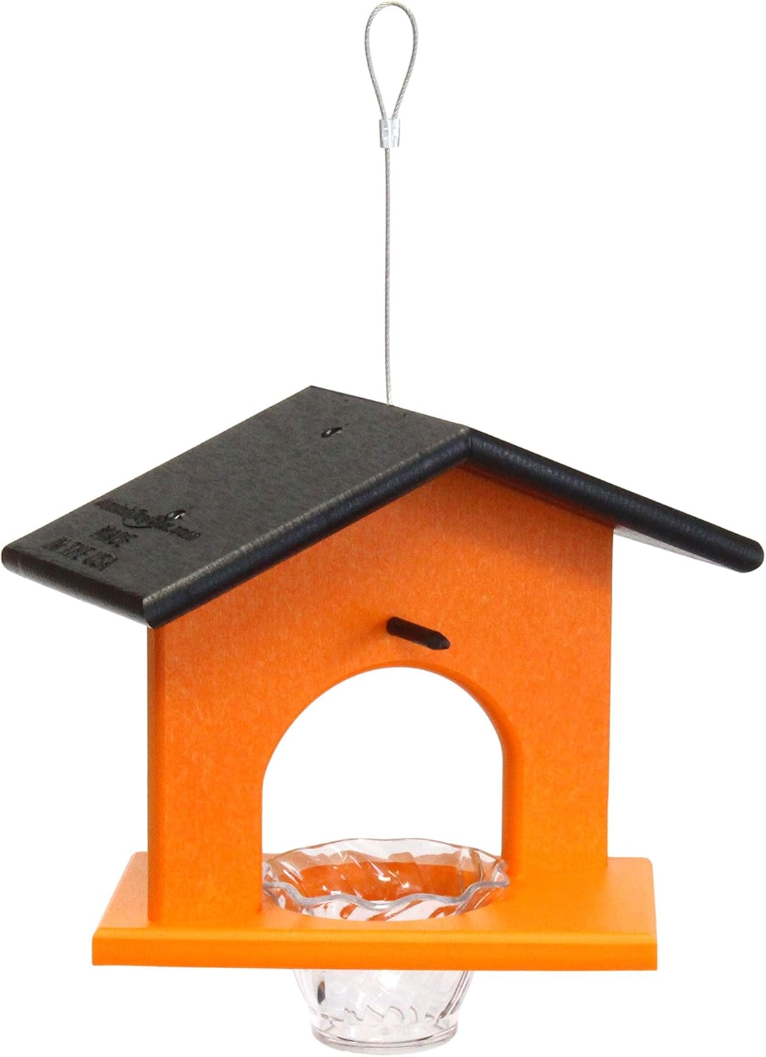 Oriole Bird Feeder, Poly Lumber Hanging Oriole Jelly Feeder (Black/Orange)