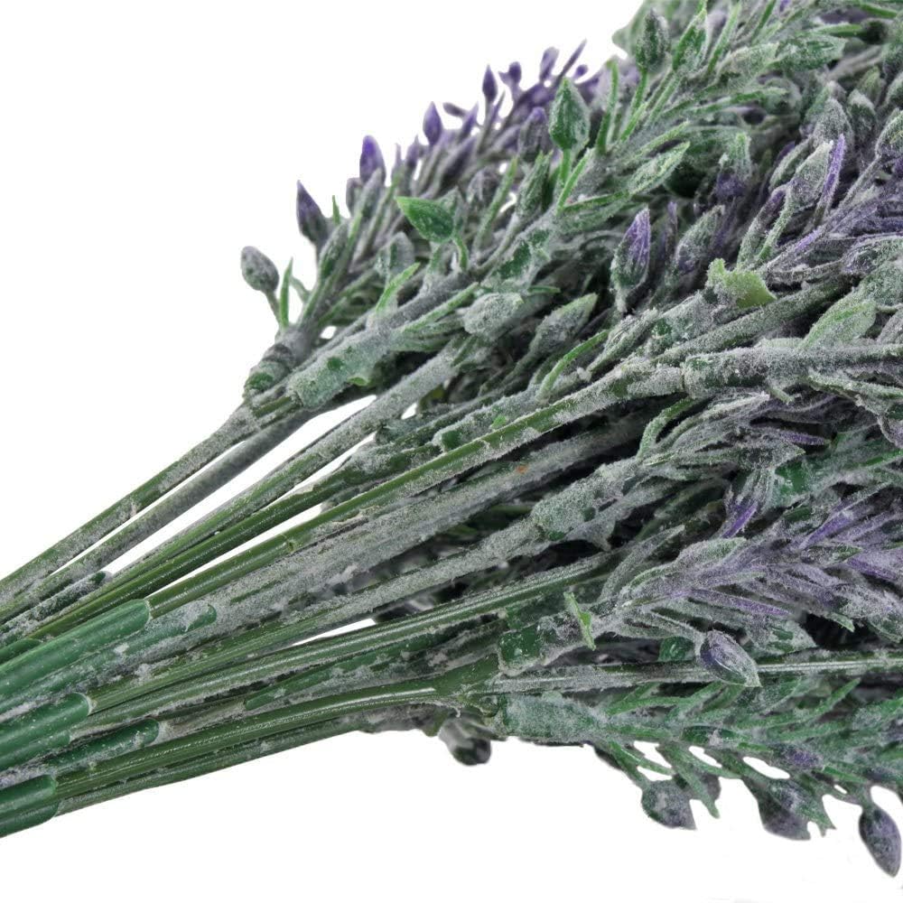 GTIDEA 4pcs Artificial Lavender Flowers Faux Purple Flocked Plastic Flowers | Artificial Flowers for Home Wedding Kitchen Garden Patio Window Box Office Table Centerpieces Indoor Outdoor Décor