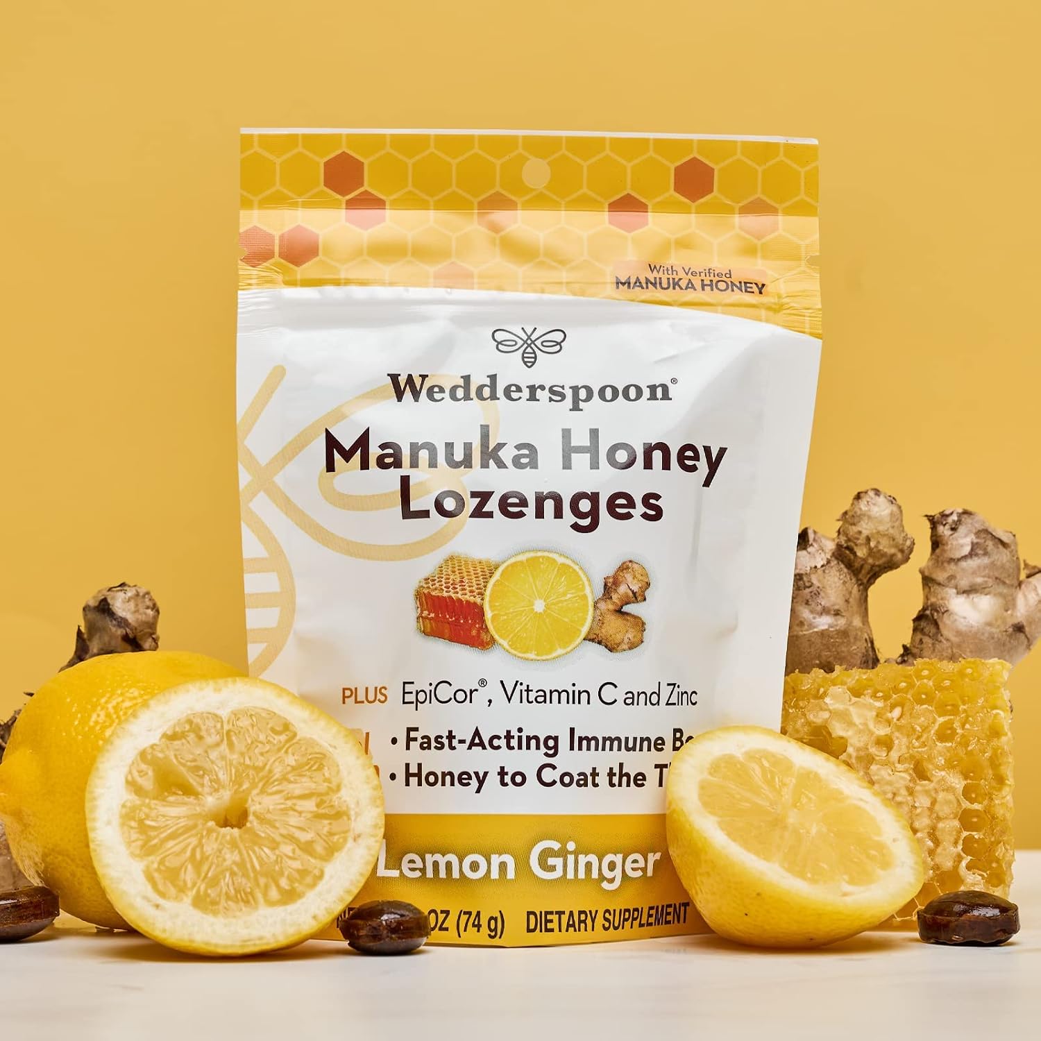 Wedderspoon Organic Manuka Honey Drops, Honey & Echinacea, 20 Count | USDA Organic | Genuine New Zealand Honey, Natural Remedy for Dry Throat | USDA Organic, Genuine New Zealand Honey, Natural Remedy for Dry Throat