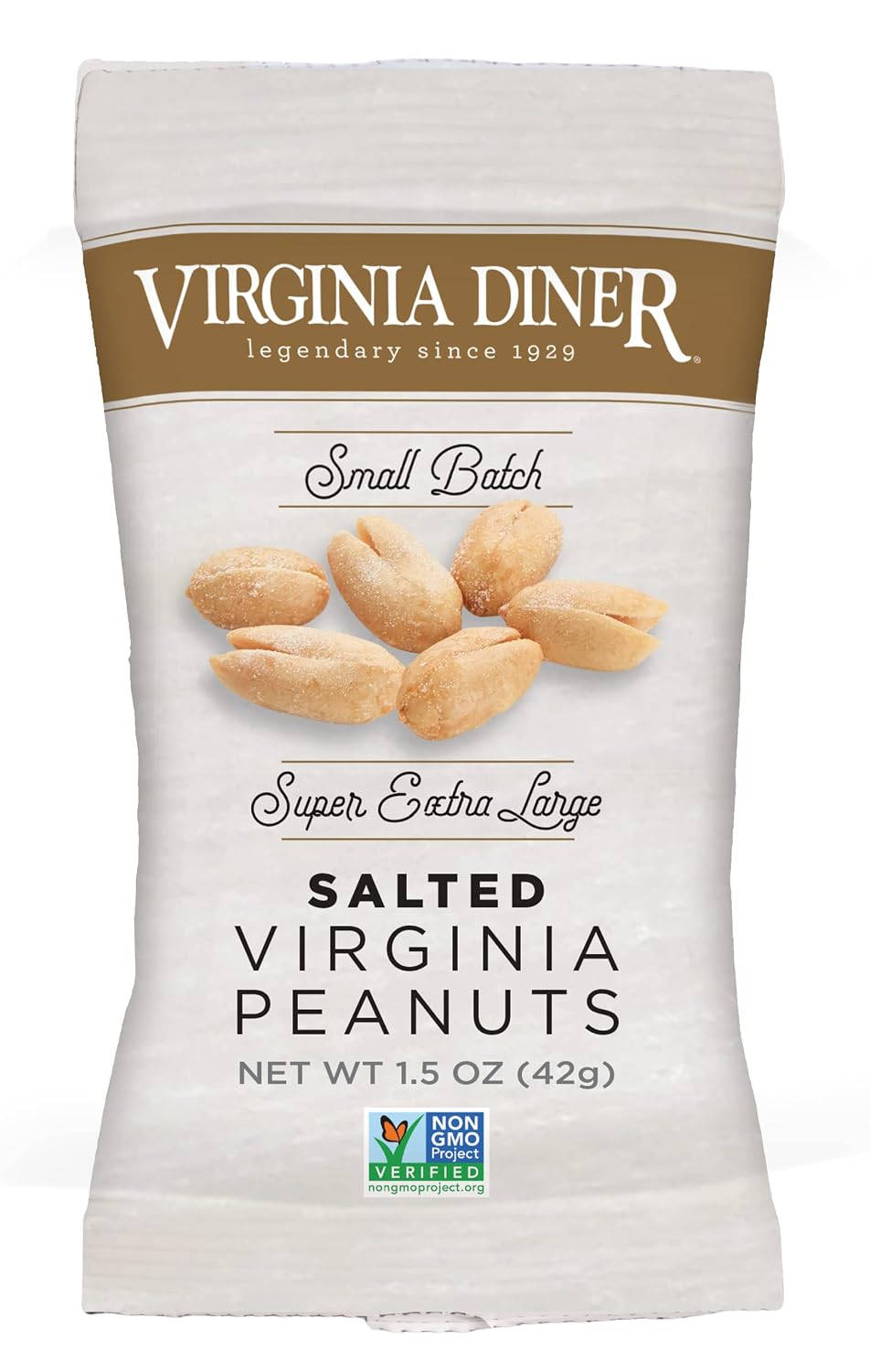 Virginia Diner Salted Virginia Peanuts - XL Gourmet Peanuts Non-GMO, Preservative Free Gifts from Virginia Since 1929-18 Oz Can
