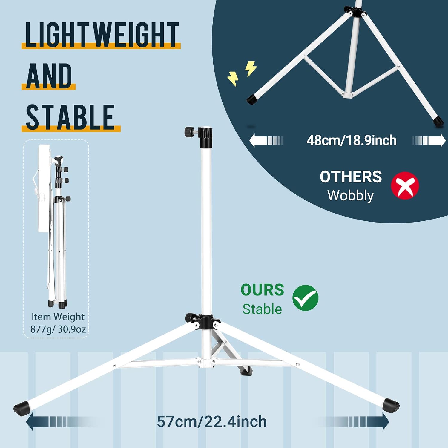 CAHAYA Sheet Music Stand Portable Folding Dual Use Desktop Book Holder