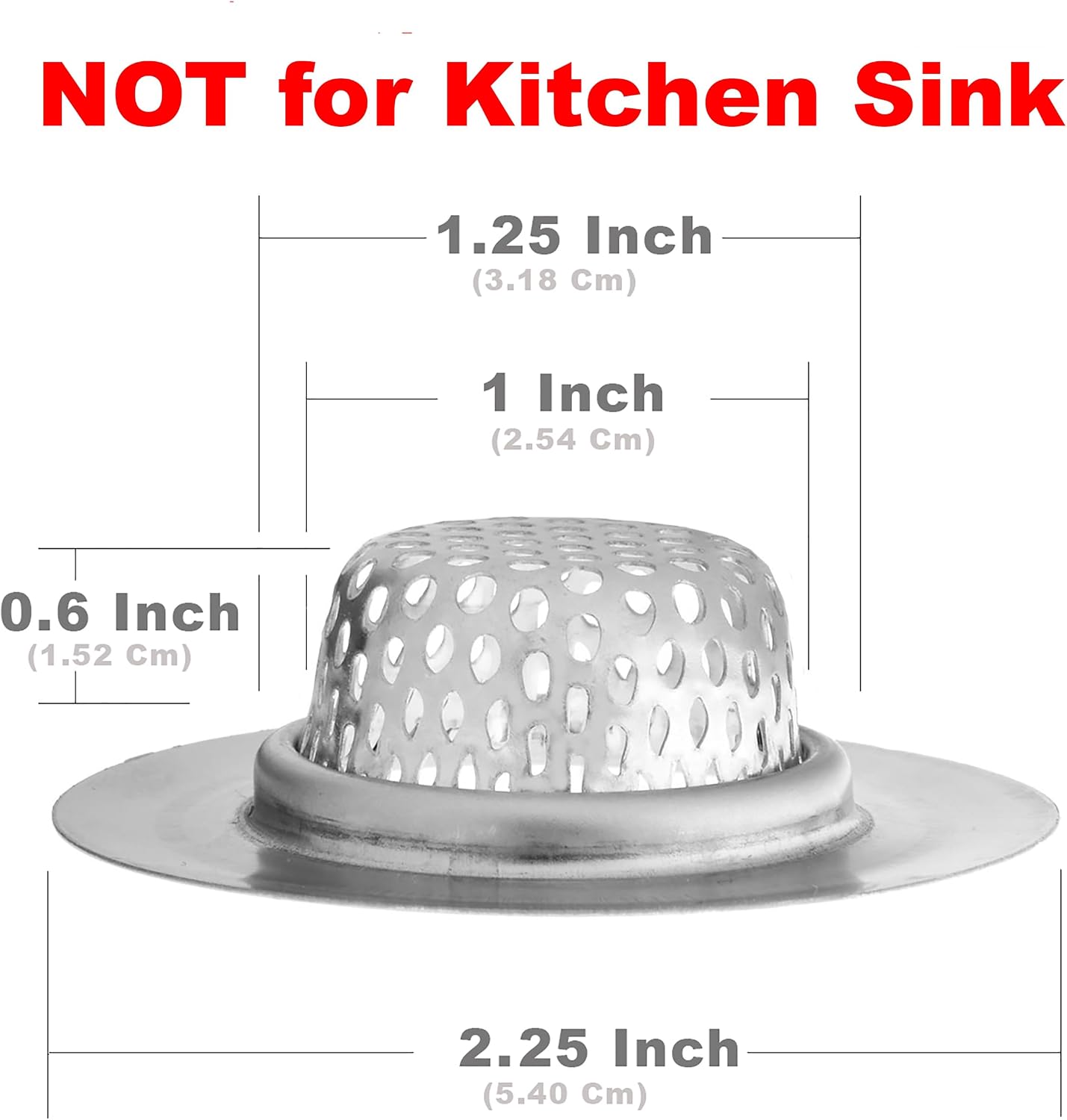 2 Pack - 2.25" Top / 1" Basket- Sink Strainer Bathroom, Utility, Slop, Laundry