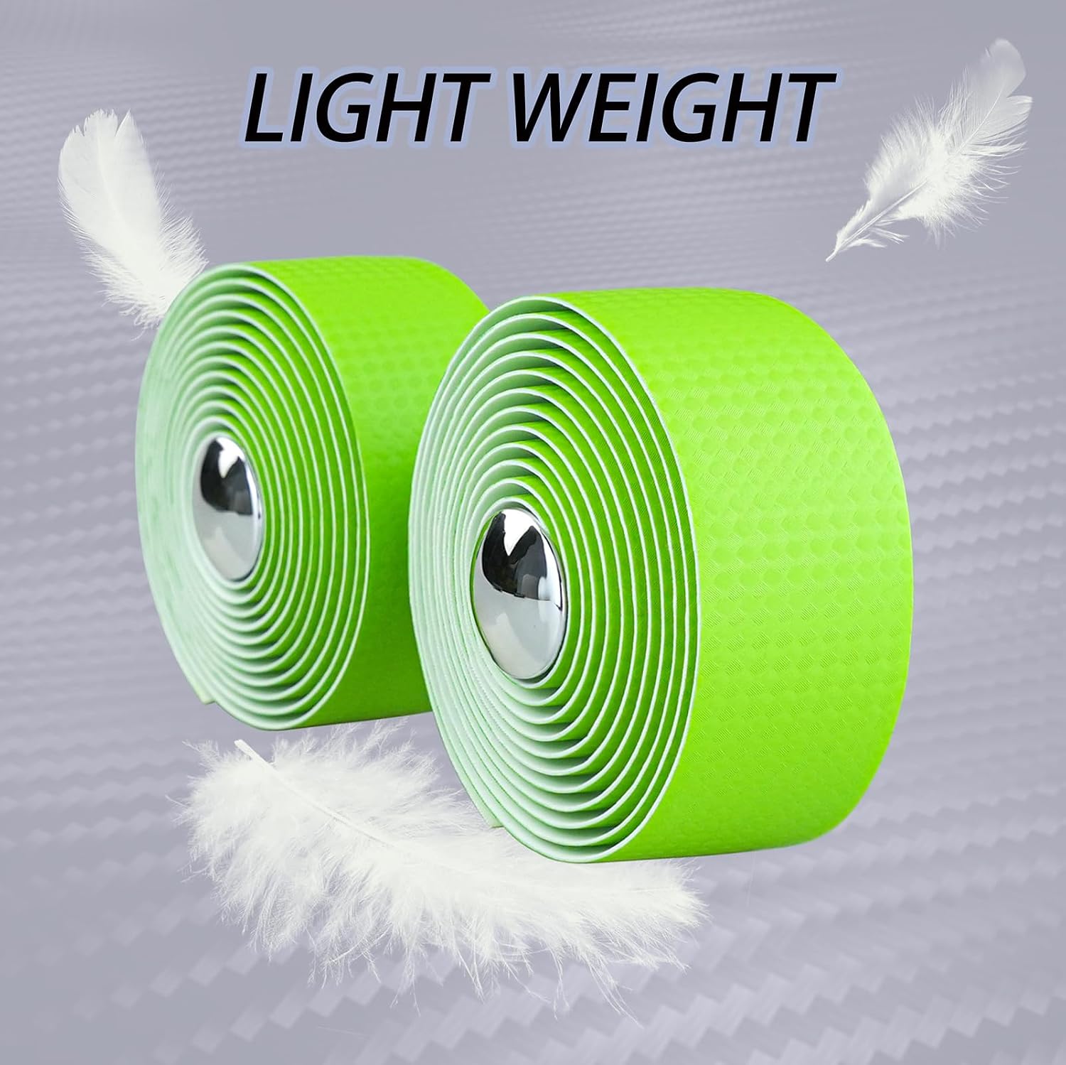 KINGOU Carbon Fiber PU Leather Road Bike Handlebar Tape Bar Tapes - 2PCS Per Set