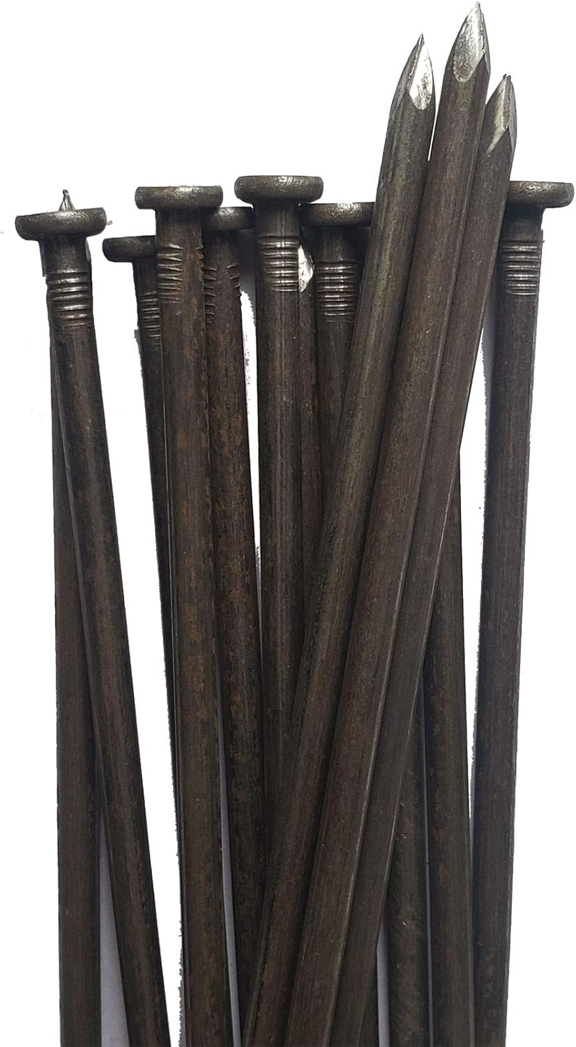 Landscape Stakes Metal Landscape Edging Anchoring Spikes, 10-Inch Length 50 Count, for Artificial Turf Stakes, Paver Edging, Weed Barrier, Timber