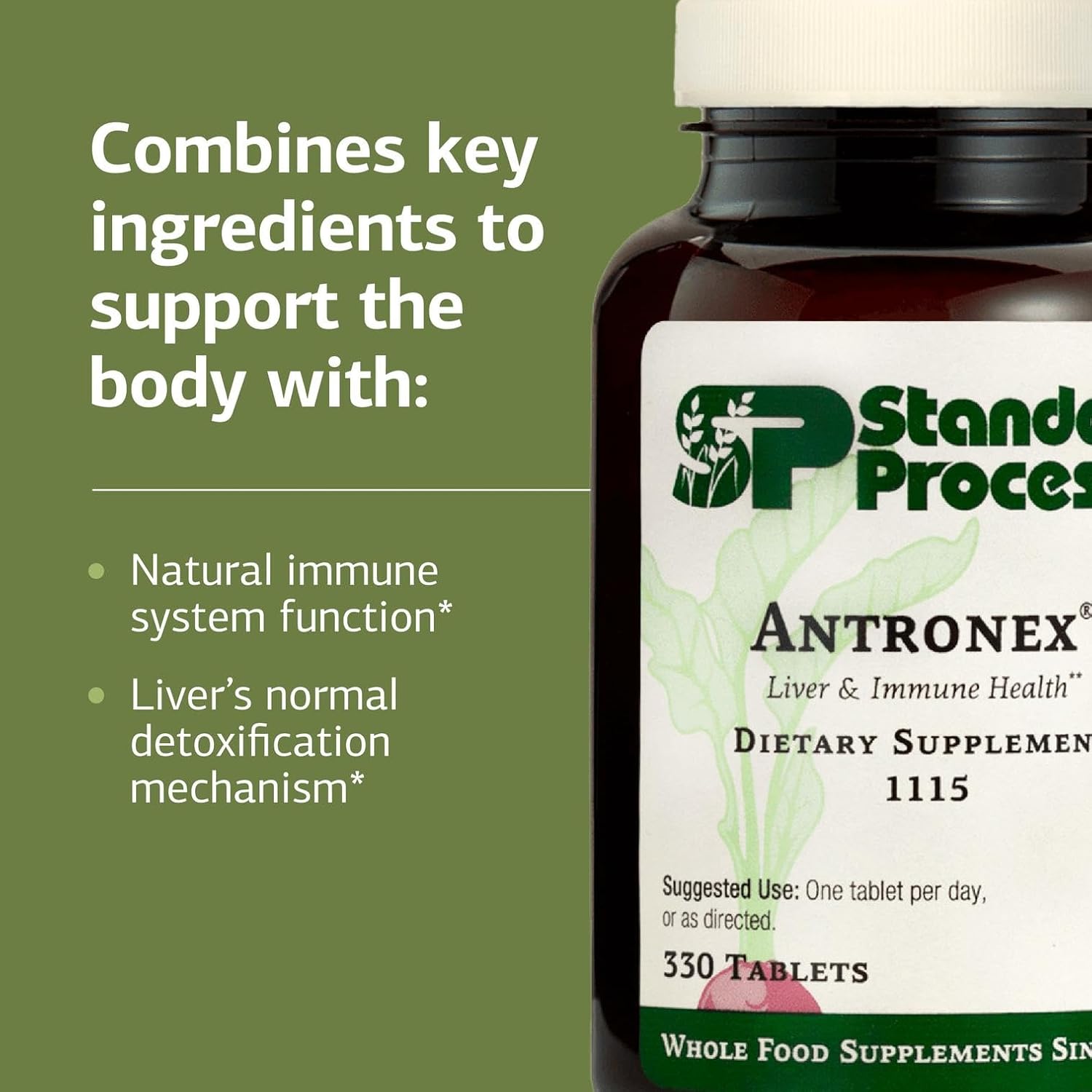 Standard Process Antronex - Liver Health Supplement - Gluten-Free, Non-Dairy & Non-Soy - 180 Tablets (180 Servings)