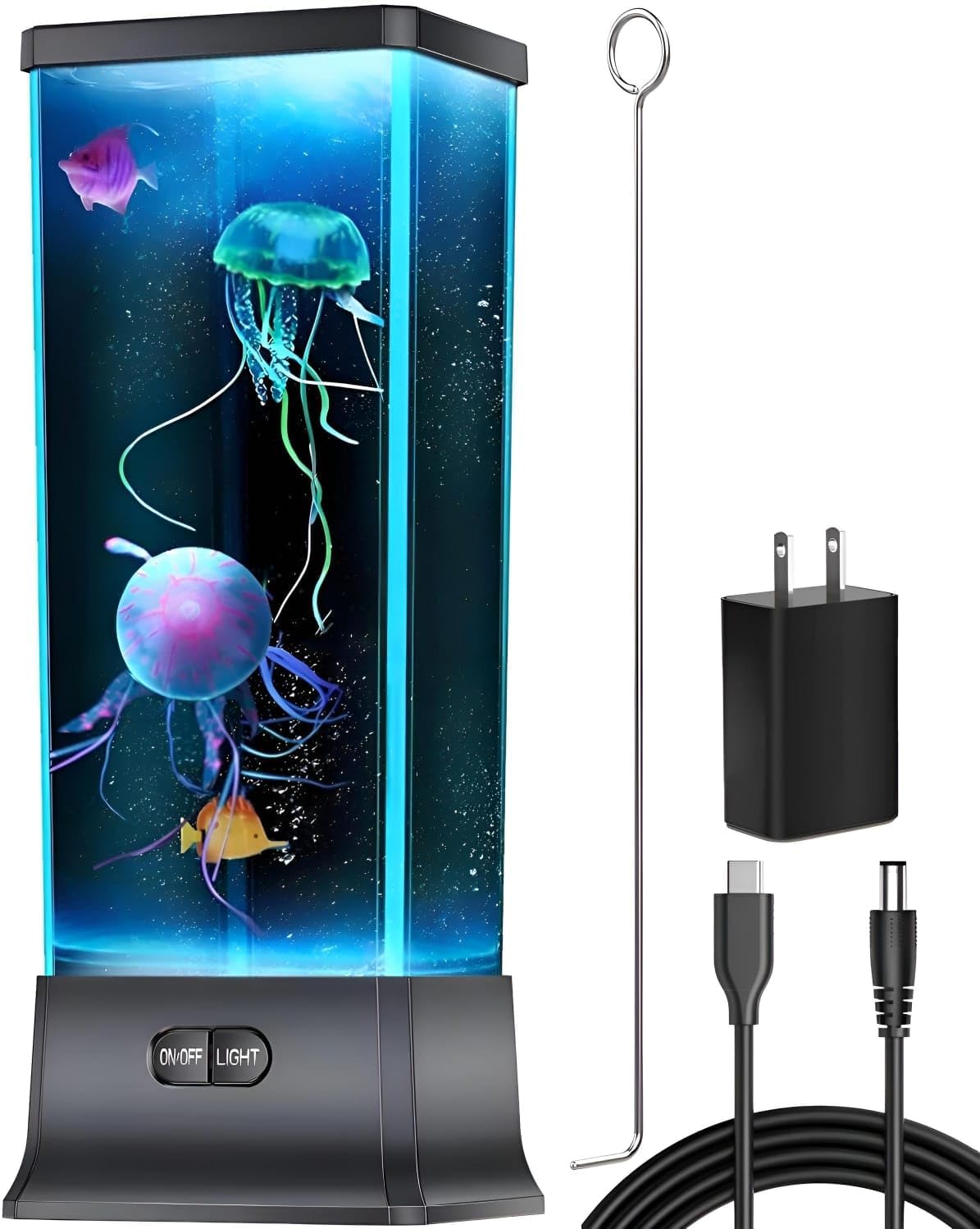 CALOVER Large Jellyfish Lamp Gifts for Kids Adults Electric Fantasy Tank Aquarium Night Mood Light for Birthday Holiday Home Christmas Decoration Relaxion