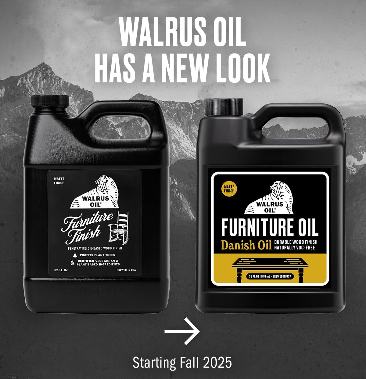 WALRUS OIL - Furniture Oil, 100% Natural. Finish, Restore, and Protect Wood. VOC-Free, (128oz) 1 Gallon