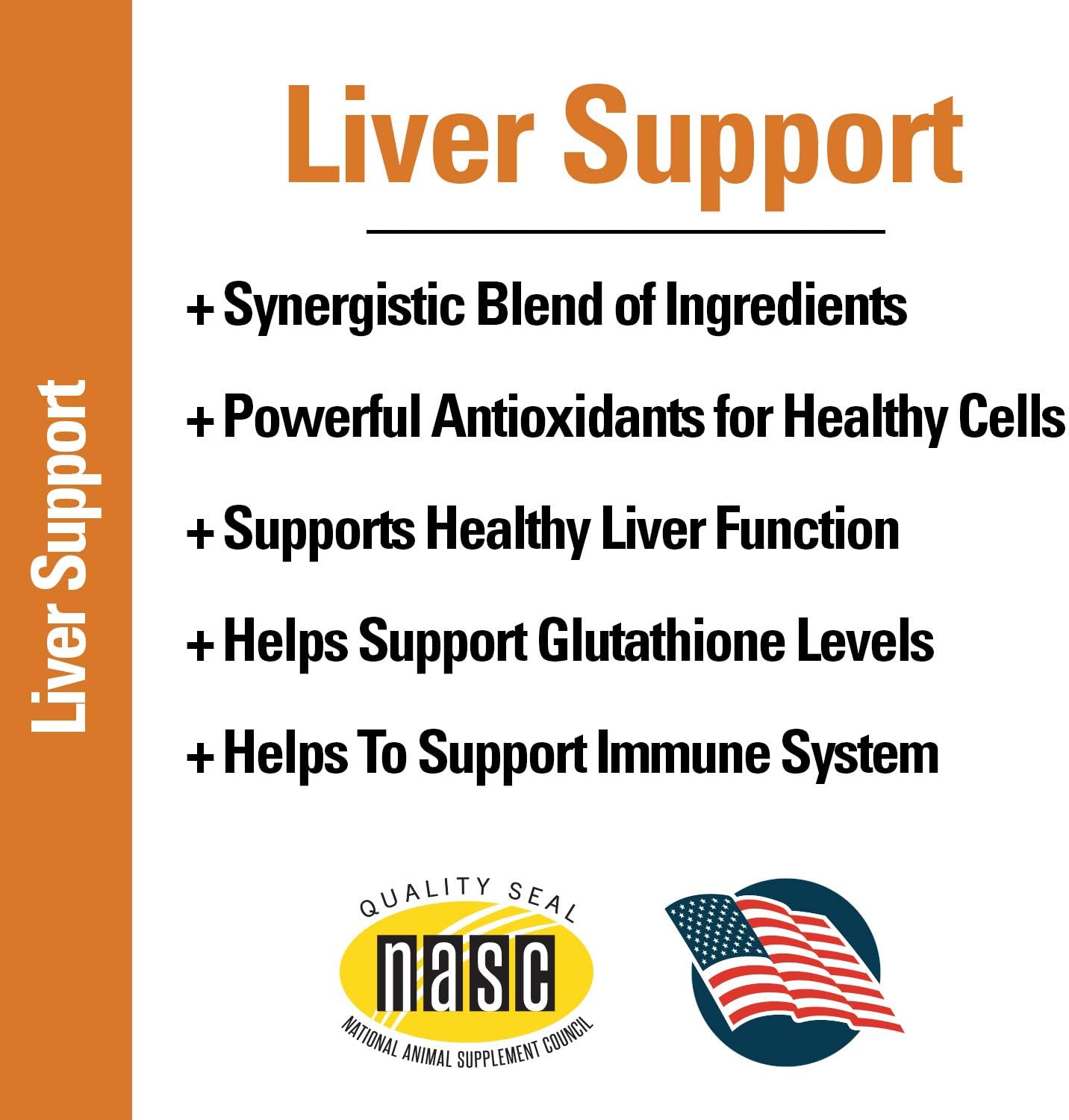 Liver Support Pet Health Supplement for Dogs, Cats – Liver Functions – B-Vitamins, Glutathione, Milk Thistle – Soft Tablets, Chews – 60 Chewable Tablets
