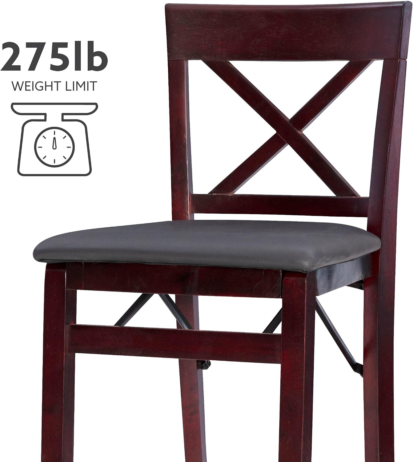 Linon Triena X Back Folding Counter Stool, Brown