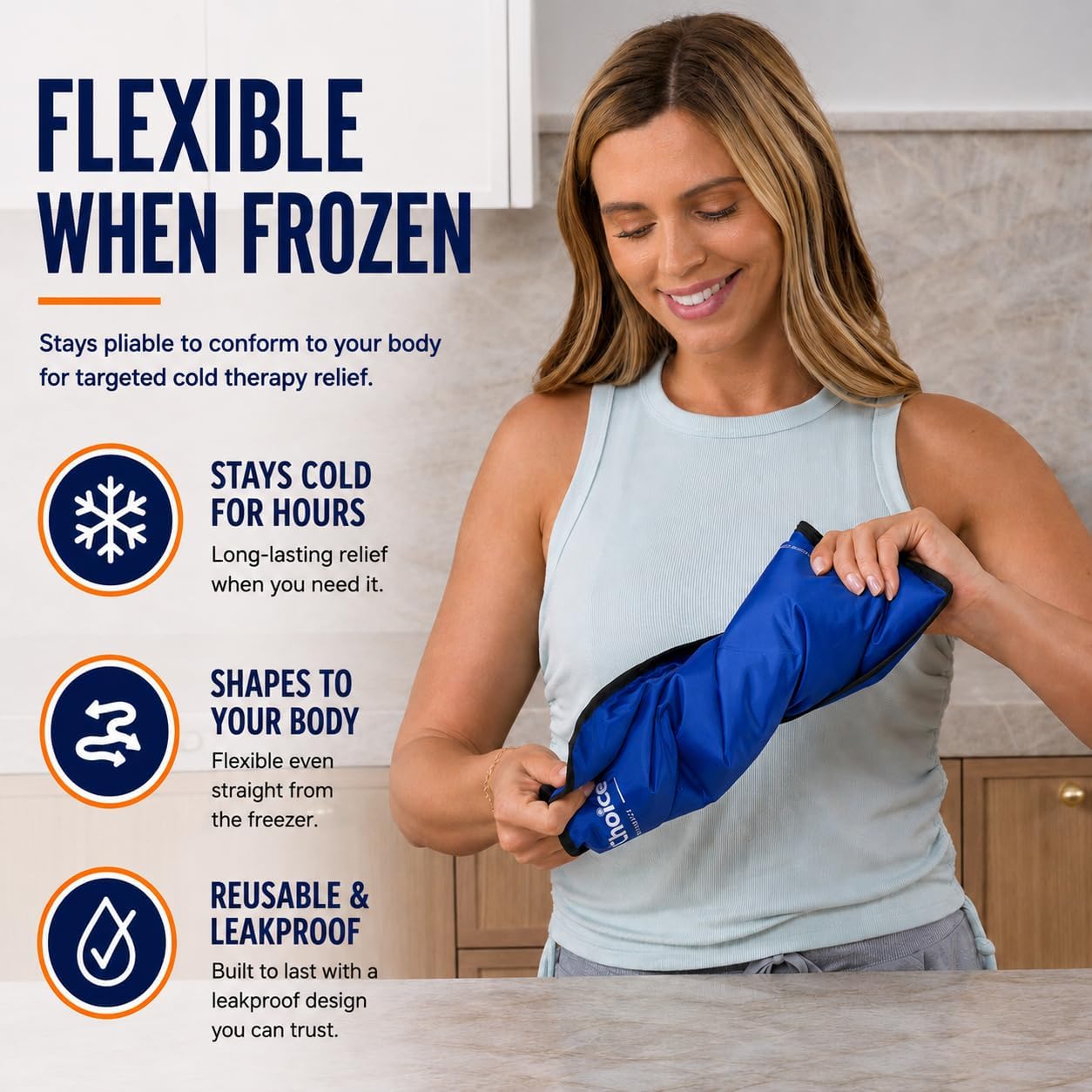 Gel Soft Flexible Ice Pack for Injuries Reusable - (Large: 11"x14.5") for Hip, Shoulder, Knee, Back - Comfy Cold Pack Compress for Swelling, Bruises, Surgery
