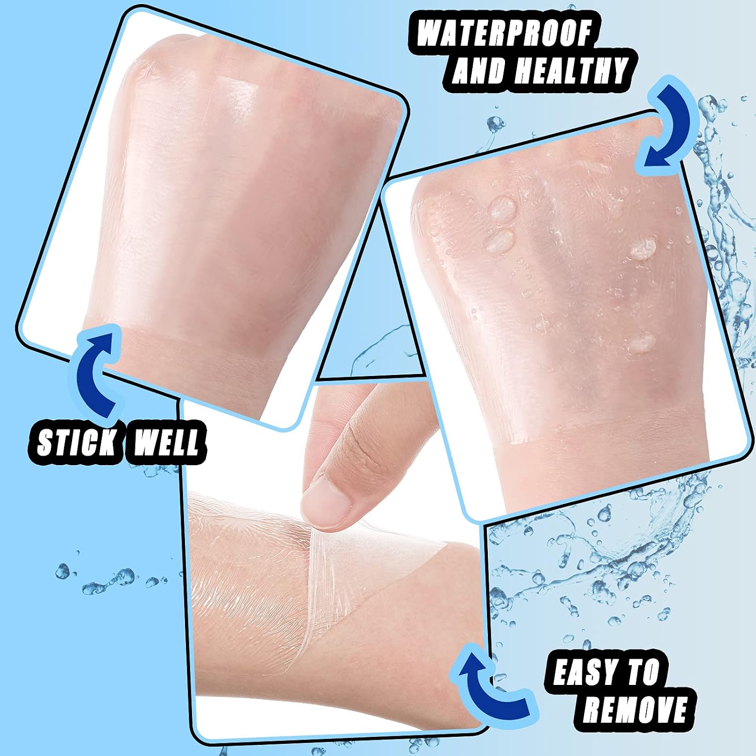 BBTO Transparent Waterproof Adhesive Dressing Bandage Tape, 6 x 197 Inch