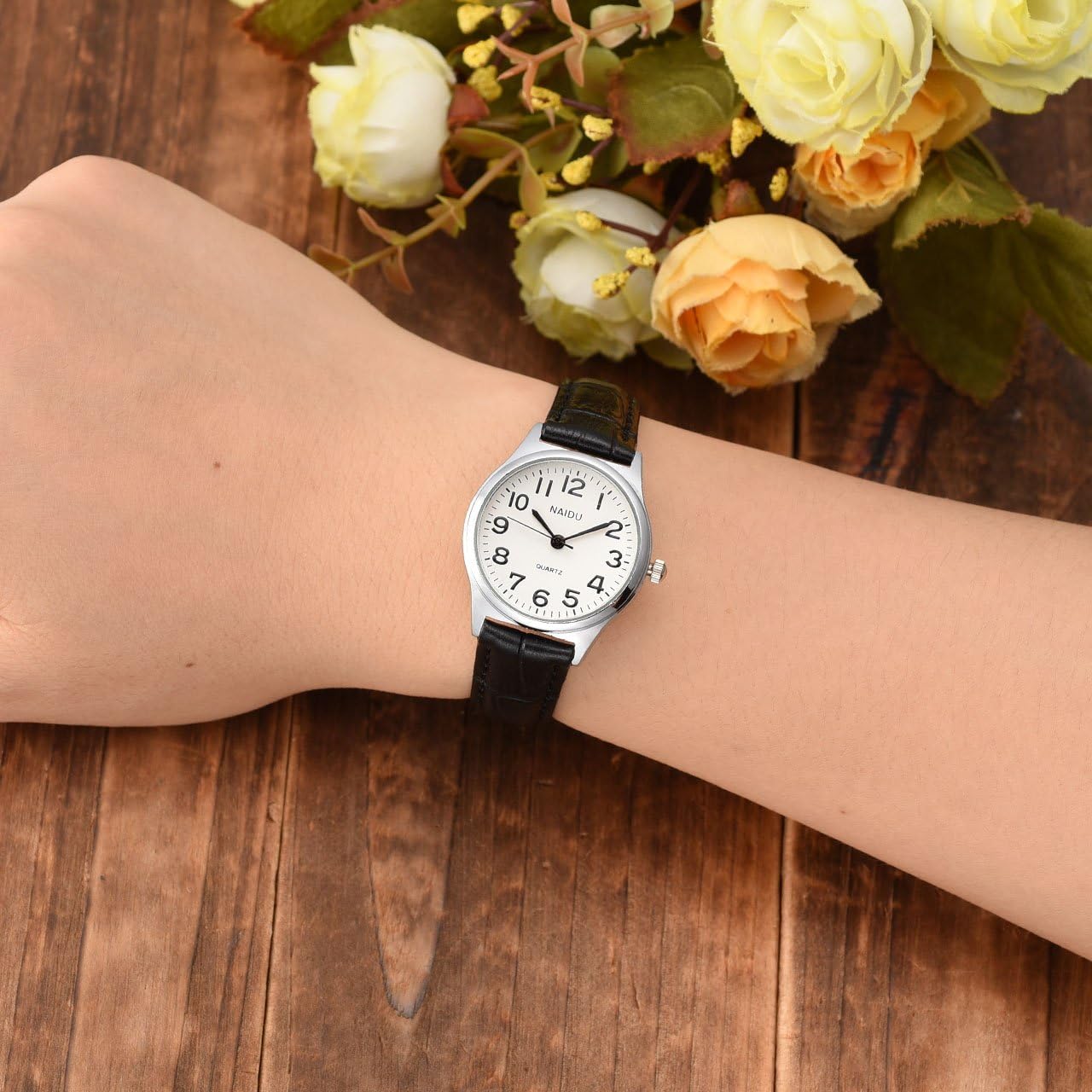 MANIFO Women’s Classical Arabic Numerals Analog Quartz Wrist Watch, 3 ATM Water Resistant