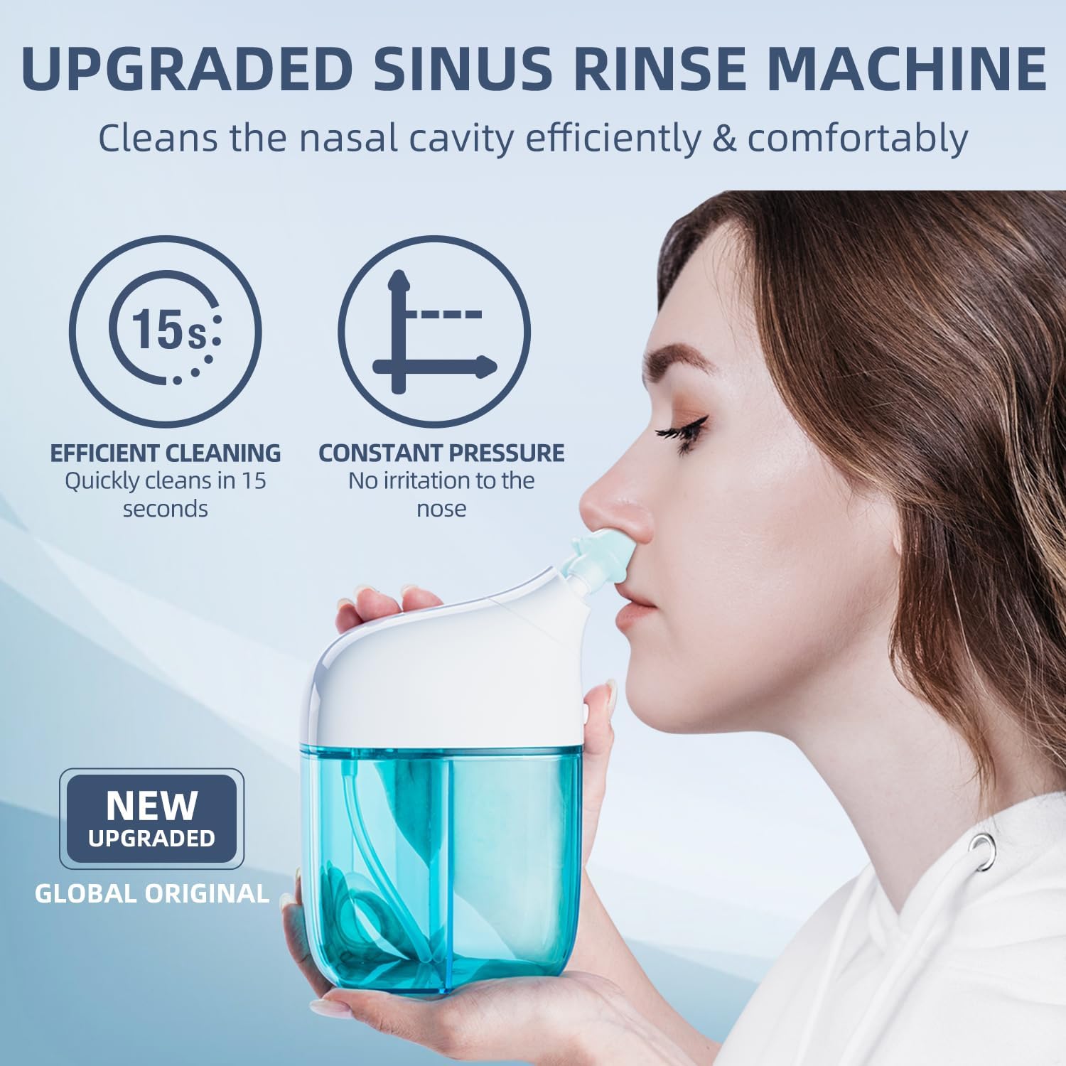 Nasal Irrigation System, Sinus Rinse Machine, Nasal Rinse Machine with Salt Water Tank & Waste Collection Tank - Nose Cleaner for Sinus