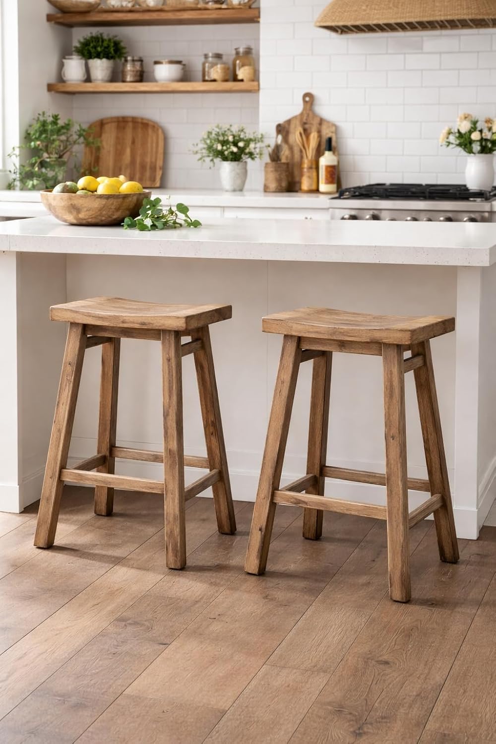 Boraam Sonoma Saddle Stool, Chestnut