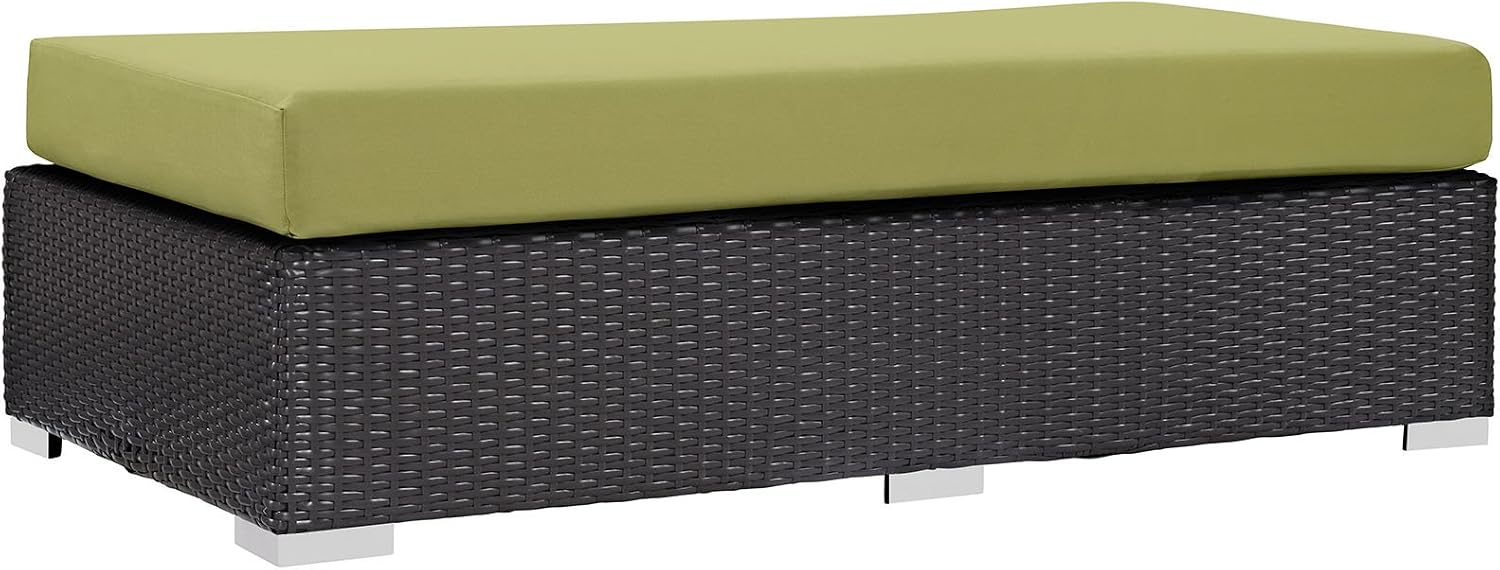 Modway Convene Wicker Rattan Outdoor Patio Loveseat in Espresso White