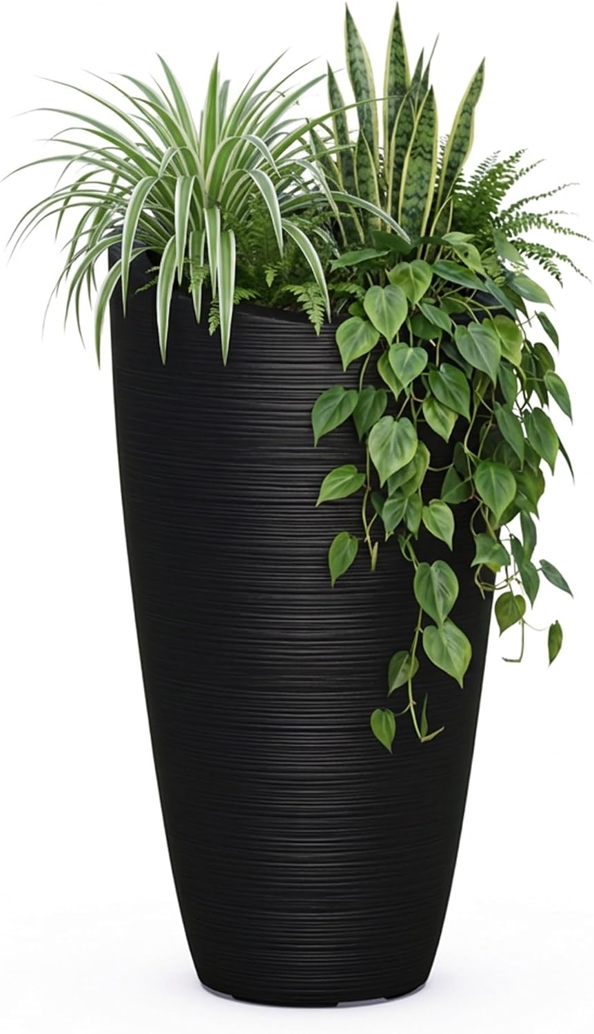 Mayne Modesto 20in Round Modern Planter, Neptune Blue | All season, Indoor/Outdoor, Double-wall design, Fade resistant, 15-year warranty
