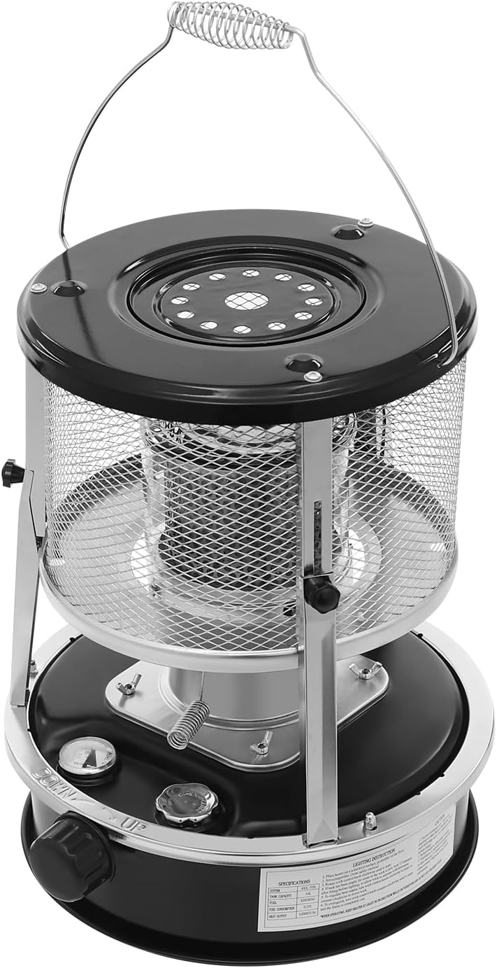 2 in 1 Portable Kerosene Heater, 9000 BTU Kerosene Stove Non-Electric Indoor Outdoor Heater Emergency Oil Heaters for Camping Cooking Emergency Preparedness (Black, 1pc)