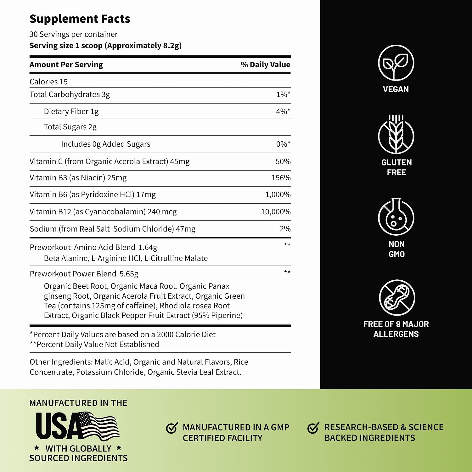 Snap Supplements Beet Root Powder Natural Pre Workout for Men Women, 30 SRV