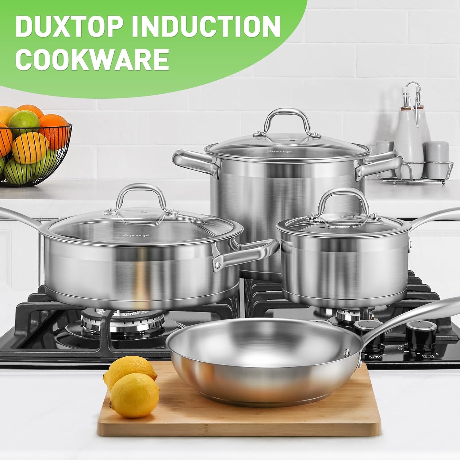 Duxtop SSIB-17 Professional 17 piece Stainless Steel Induction Cookware Set, Impact-bonded Technology | Family Kitchens, Impact Bonded Base
