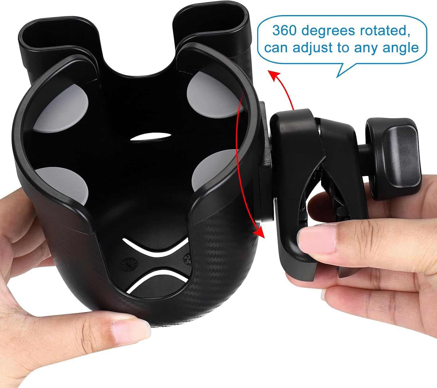 Accmor Stroller Cup Holder with Phone Holder, Bike Cup Holder, Universal Cup Holder for Uppababy Nuna Strollers, 2-in-1 Drinks Holder for Walker