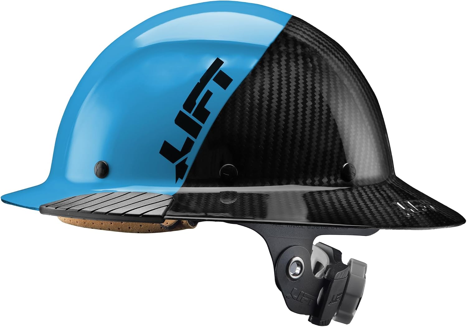 LIFT SAFETY Dax Carbon Fiber Full Brim Hard Hat | Safety/Construction Helmet w/ 6 Point Suspension for Comfort & Impact Protection
