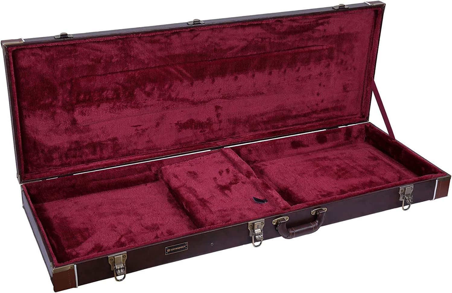 Crossrock Hardshell Arch Top wood case fits SG Electric Guitars-Black(CRW620SGBK)