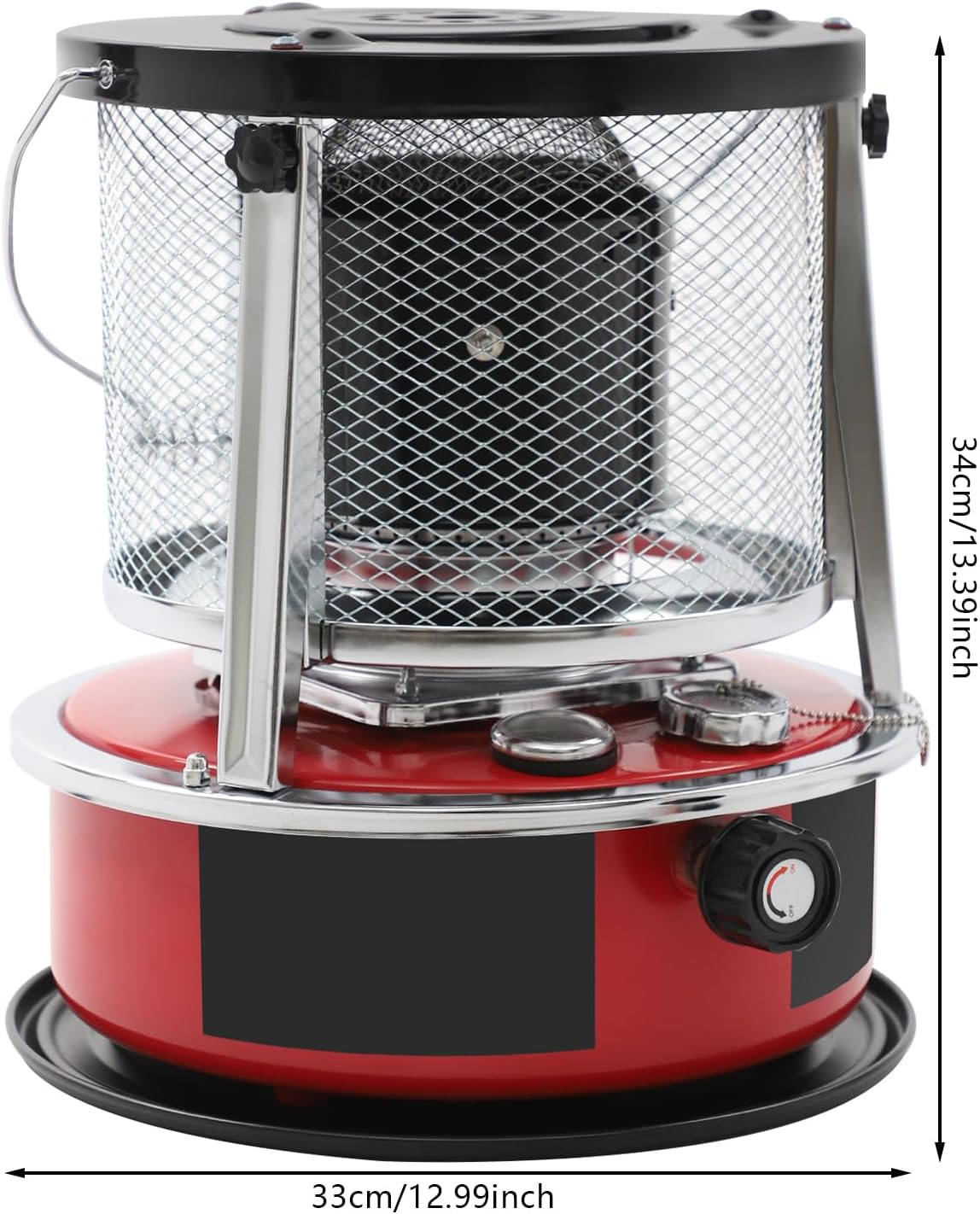 2 in 1 Portable Kerosene Heater & Stove Height Adjustable, 2600W Kerosene Stove, Non Electric Heaters for Indoor Outdoor, Emergency Oil Heater 107.64-161.46 ft²heating area for 15-17 hour(Black)