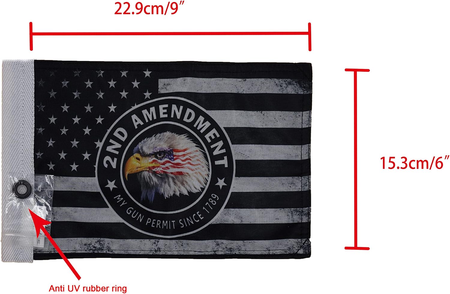 Motorcycle Flag 6 x 9 Or 10 x 15 Inch (6"X9", USA)