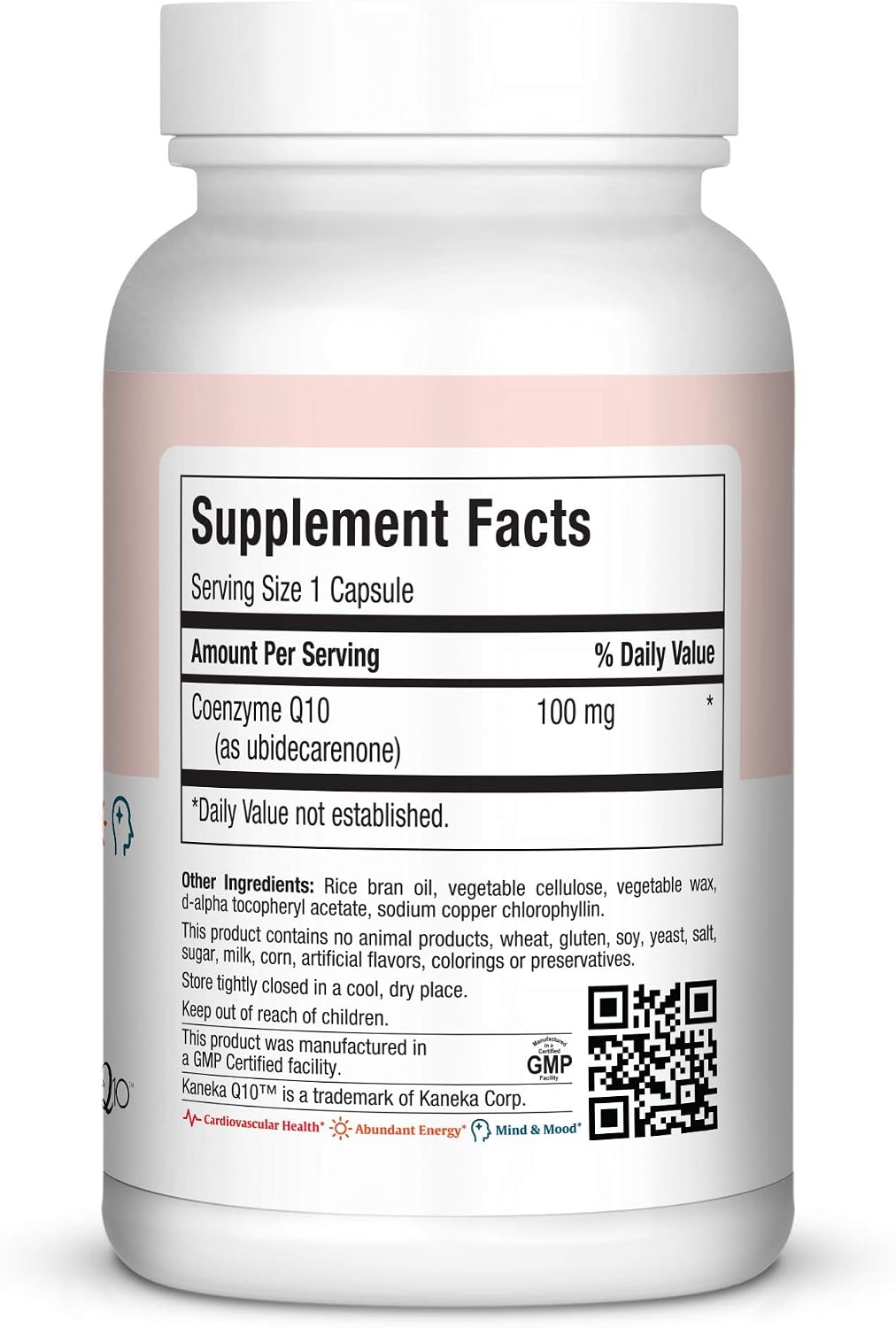 Maxi Health COQ10 100mg Capsules – 100mg Coenzyme Q10 for Heart & Energy Support – Kosher Certified CO Q 10 Supplement – Non-GMO and