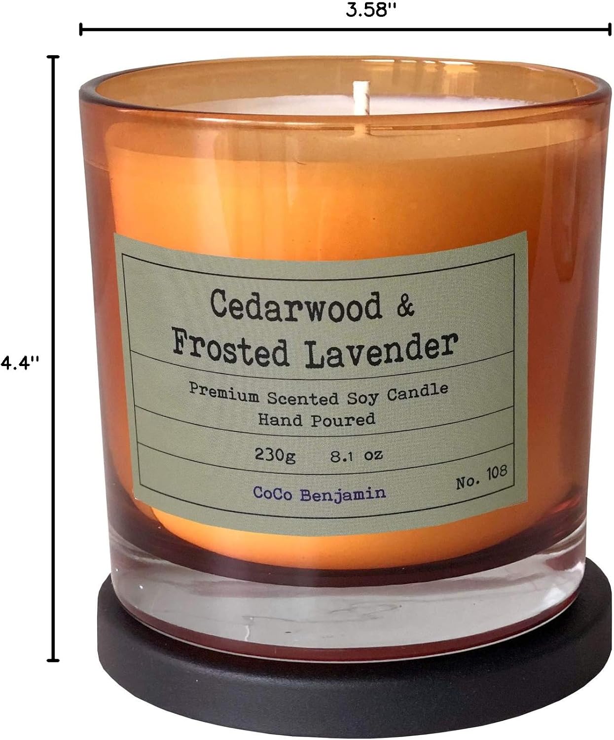 100% Natural Soy Wax Candle by CoCo Benjamin - Highly Scented & Hand-Poured Luxury Candle ((Majestic Balsam Fir Trees) - Clean Burning Cotton Wick