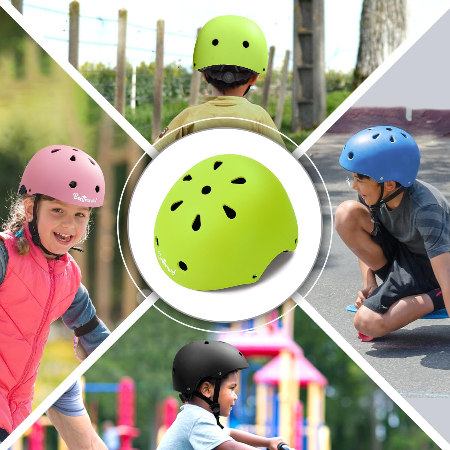 Besttravel Kids Helmet, Toddler Adjustable Kids Ages 3-8 Years Old Boys Girls Multi-Sports Safety