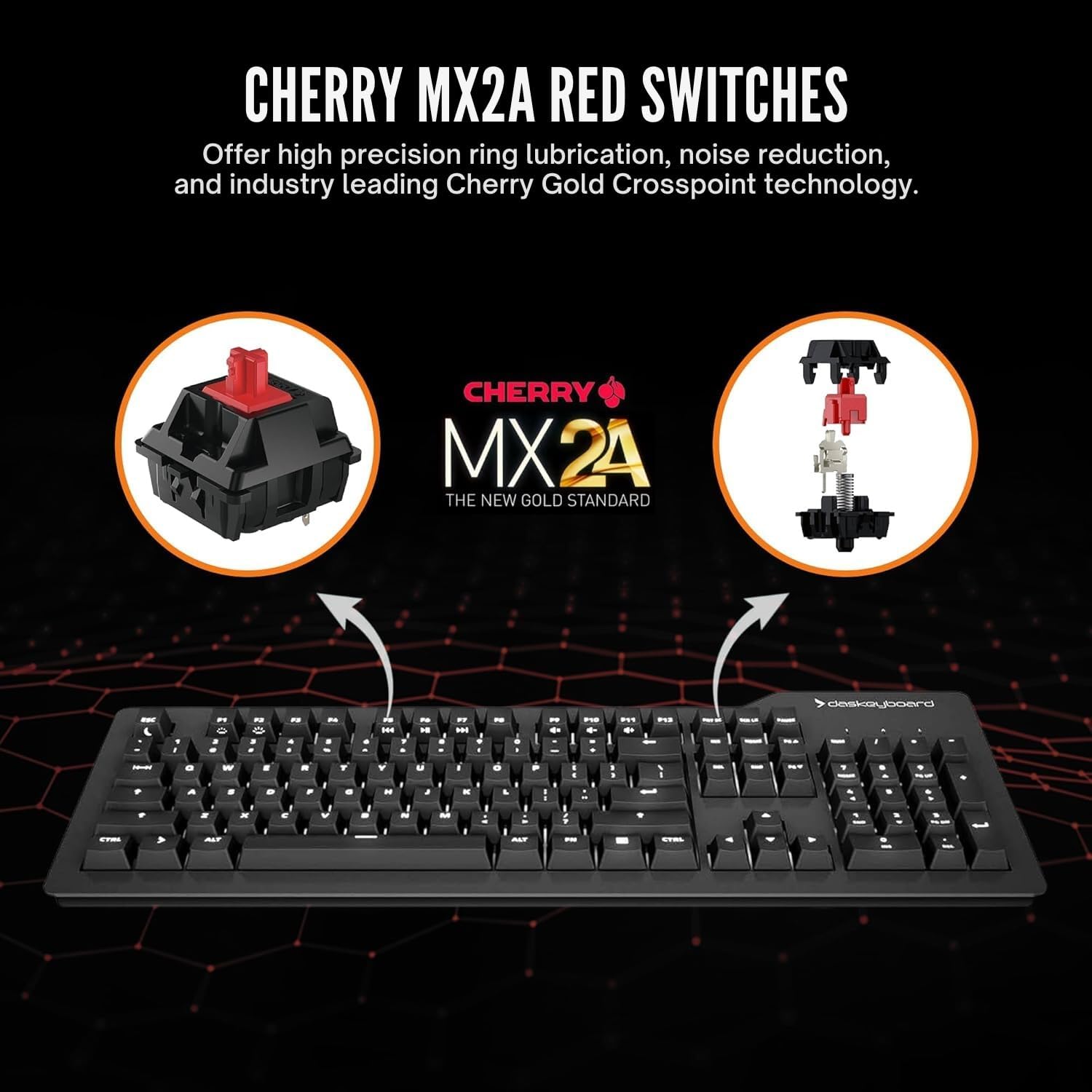Das Keyboard 4 Professional Wired Mechanical Keyboard, Cherry MX Brown Mechanical Switches, 2-Port USB 3.0 Hub, Volume Knob, Aluminum Top (104 Keys, Black)