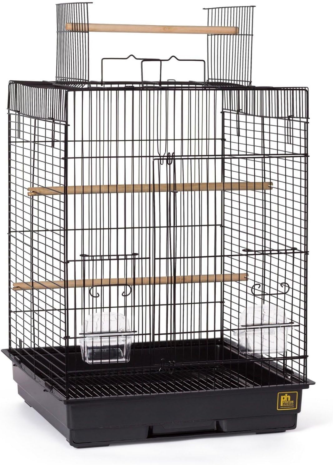 Prevue Pet Products Top Opening Bird Cage - Black | Stand Alone Indoor Birdcage for Parakeets, Cockatiels, Conures, Lovebirds, and Similar Sized Birds