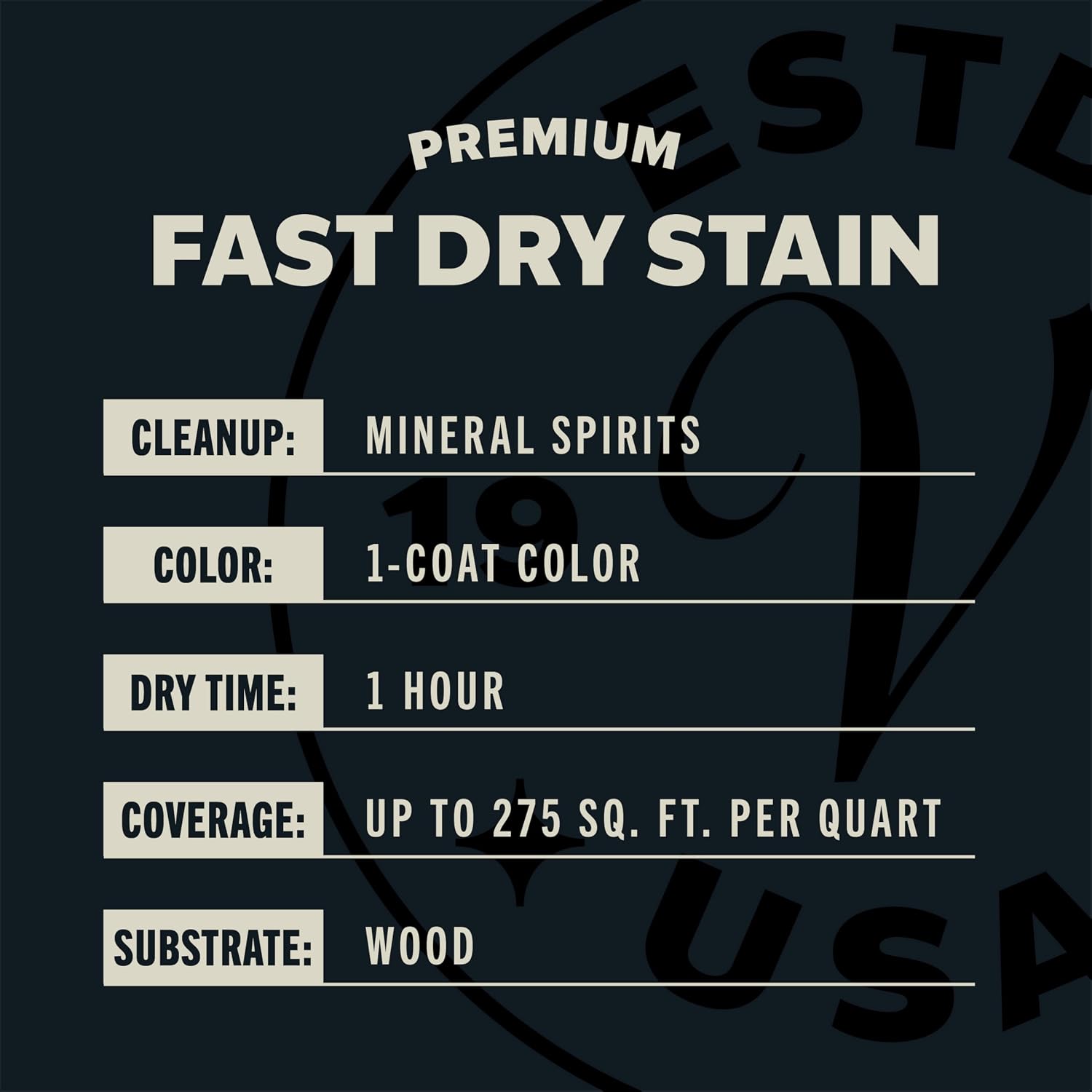 Varathane Premium Fast Dry Weathered Gray Wood Stain | Oil-Based, 1 Coat Color, 1 Hour Dry Time, Interior Wood Stain, Furniture, Cabinets, Doors, Covers Up to 275 Sq Ft, Quart