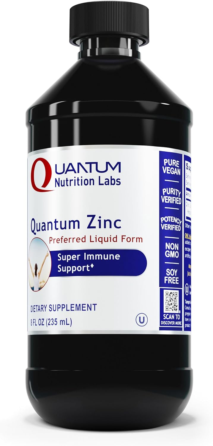 Quantum Nutrition Labs Liquid Zinc Supplement Drops - Zinc Sulfate Tincture for Adults, 25mg per Serving