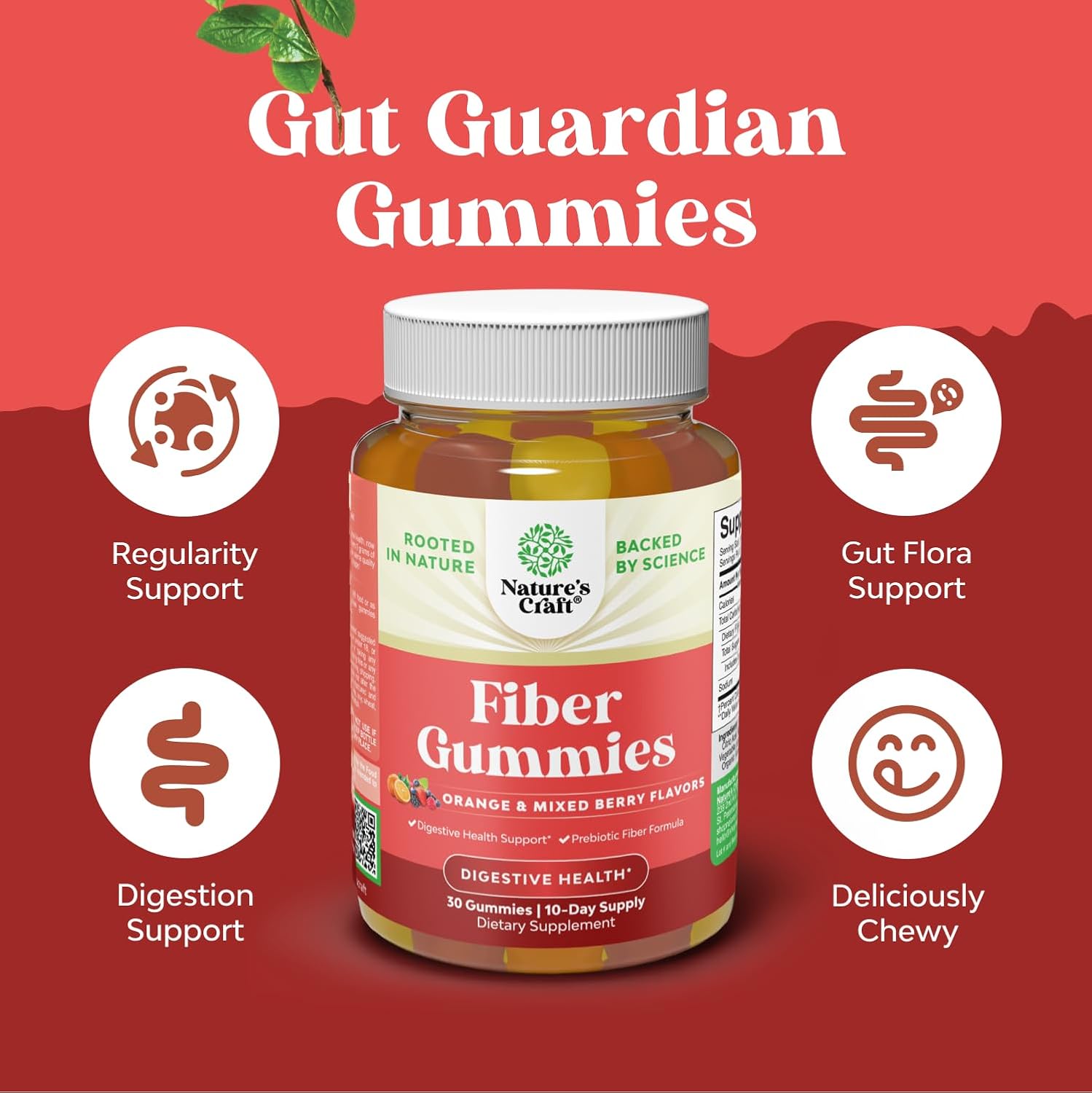 Tasty Prebiotic Fiber Gummies for Adults - High Fiber Supplement Gummies Vitamins for Adults with Prebiotic Soluble Chicory Root for Immunity and