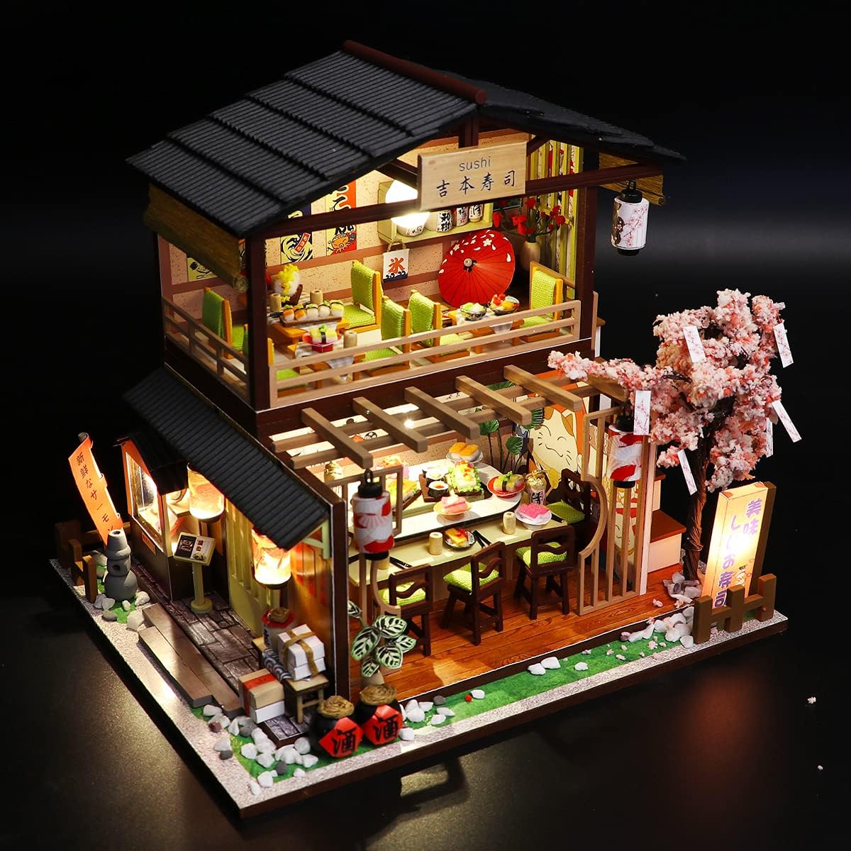 GuDoQi DIY Miniature Dollhouse Kit, Miniature House Kit 1:24 Scale, Tiny House kit with Music and Furniture Kit, Great Gift for Birthday Christmas