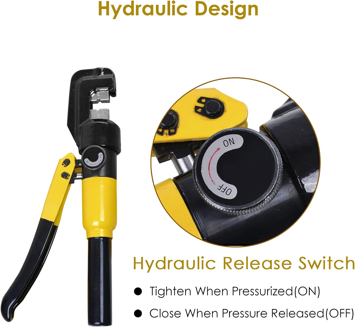 Yescom 10 Ton Hydraulic Crimping Tool Wire Crimper with 9 Hex Dies | Ideal for 3/16" to 1/8" cable railing system tensioning & 12 to 2/0 AWG electrical battery lug terminals, YES0584