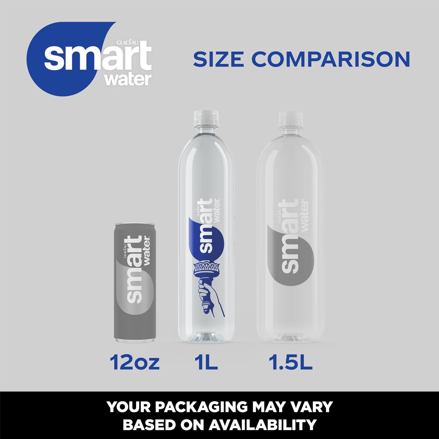 smartwater Vapor Distilled Water Bottles, 33.8 fl oz, 6 Pack