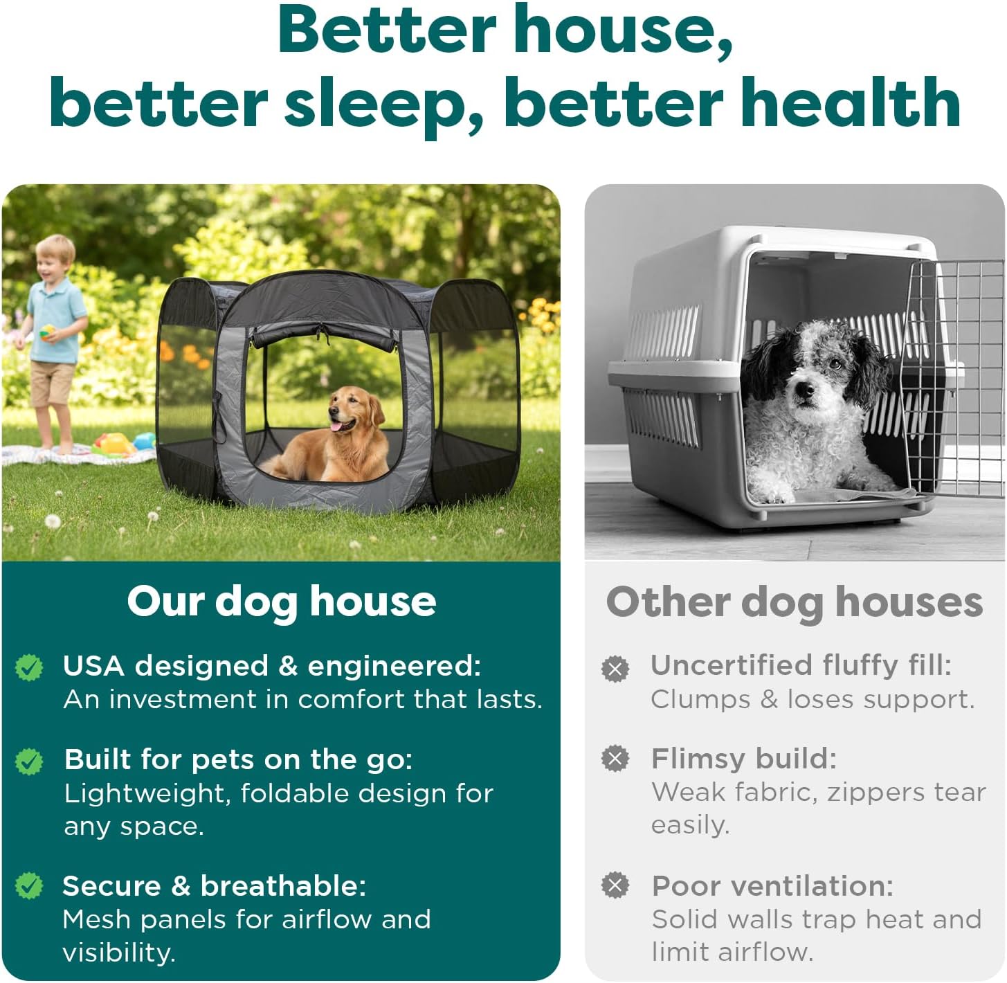 Furhaven Portable Dog Playpen Cat Tent, Pet playground,Kennel foldable indoor outdoor zippered puppy crate - Hunter Green, Medium