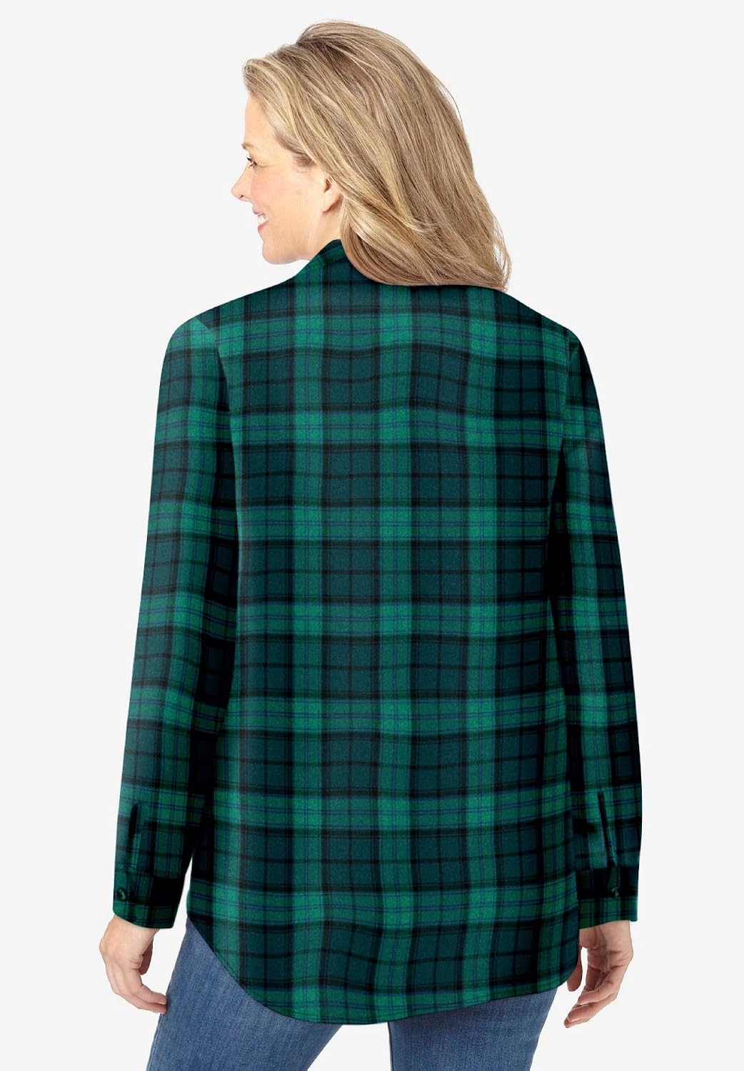 Woman Within Pintucked Flannel Shirt