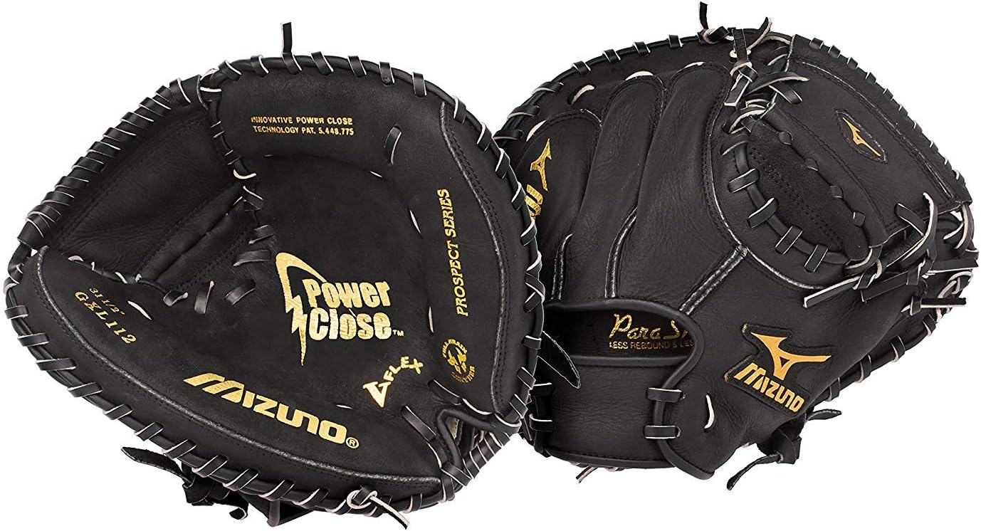 Mizuno Prospect PowerClose Youth Baseball Glove Series I V-Flex Notch I Parashock Palm Pad I Buttersoft Palm Liner