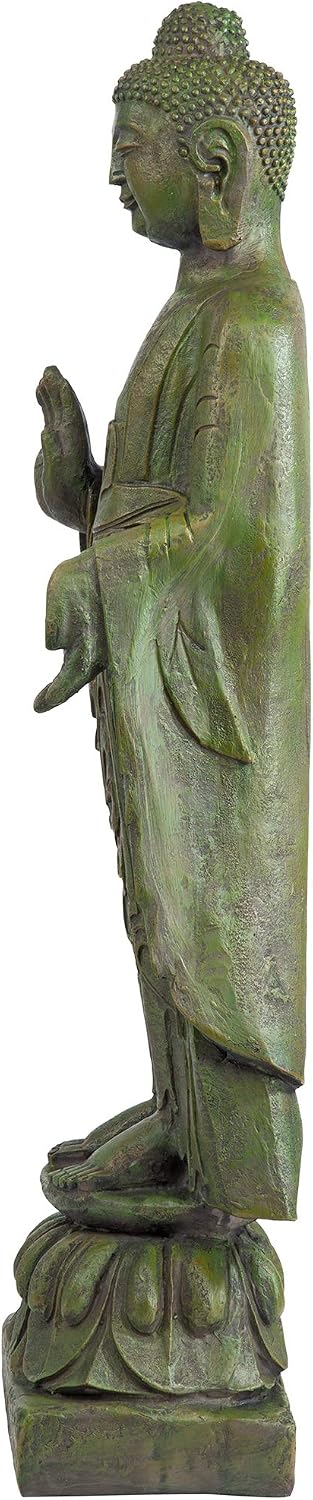 Design Toscano Jolly Hotei Laughing Man Asian Decor Indoor/Outdoor Garden Statue, 26 inches tall, Cast Stone Resin, Two Tone Stone Finish