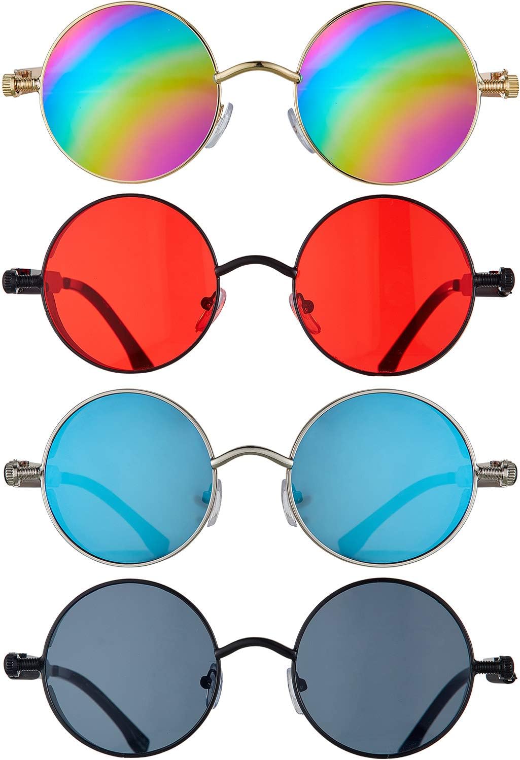 Frienda 4 Pcs Retro Steampunk Sunglasses